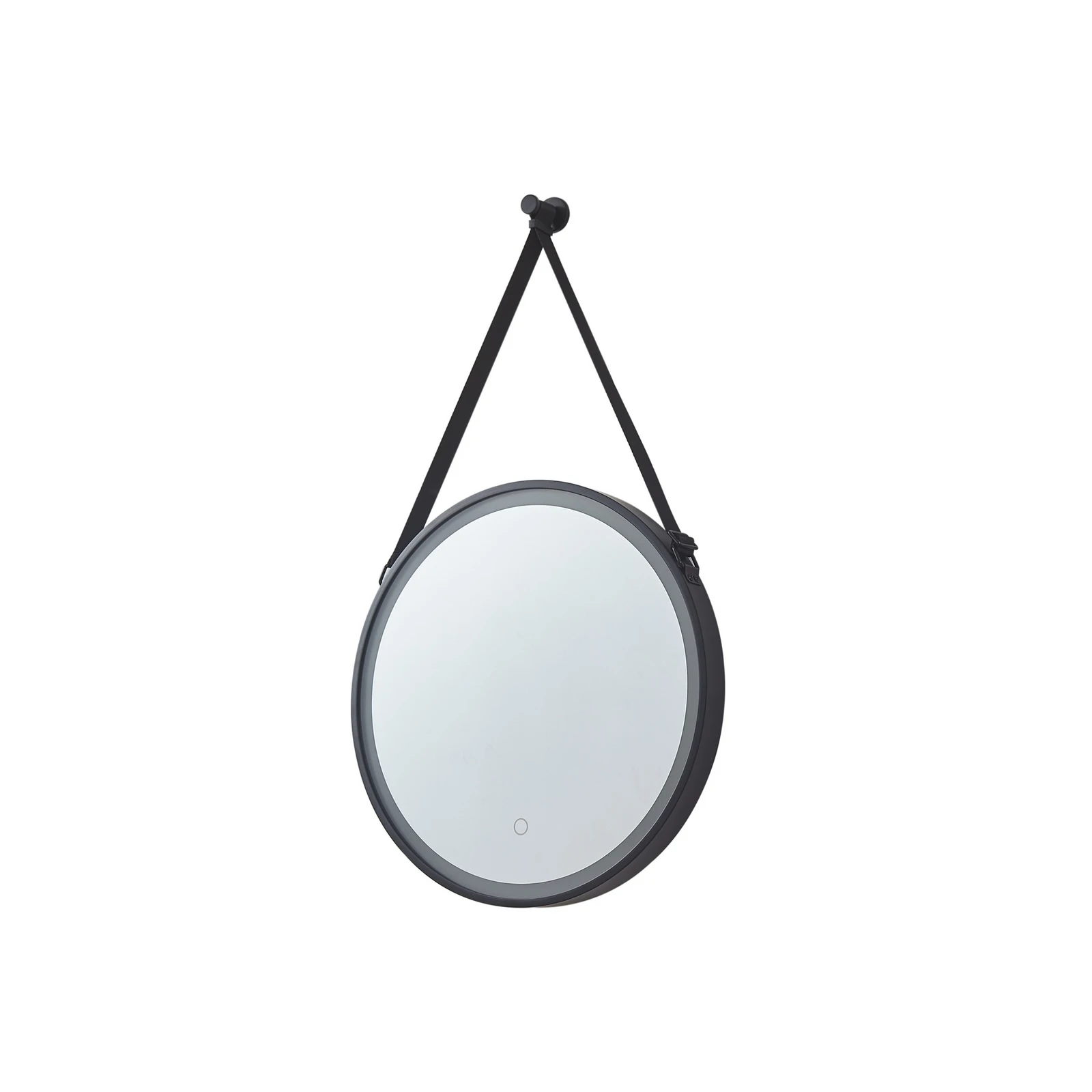 Lustro LED Lucande Lelin, Ø 60 cm, czarny, aluminium, CCT
