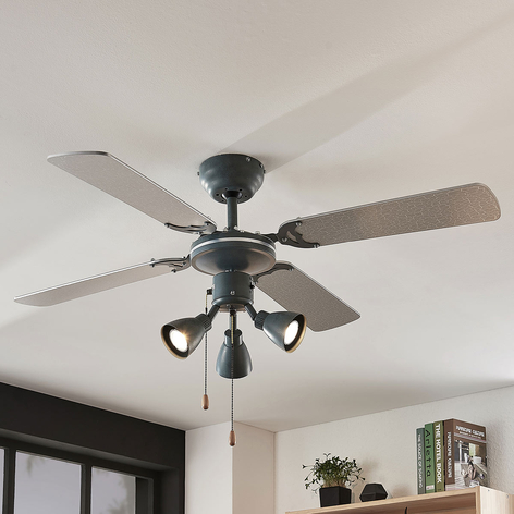 Deckenventilator Anneke, beleuchtet, silber, grau