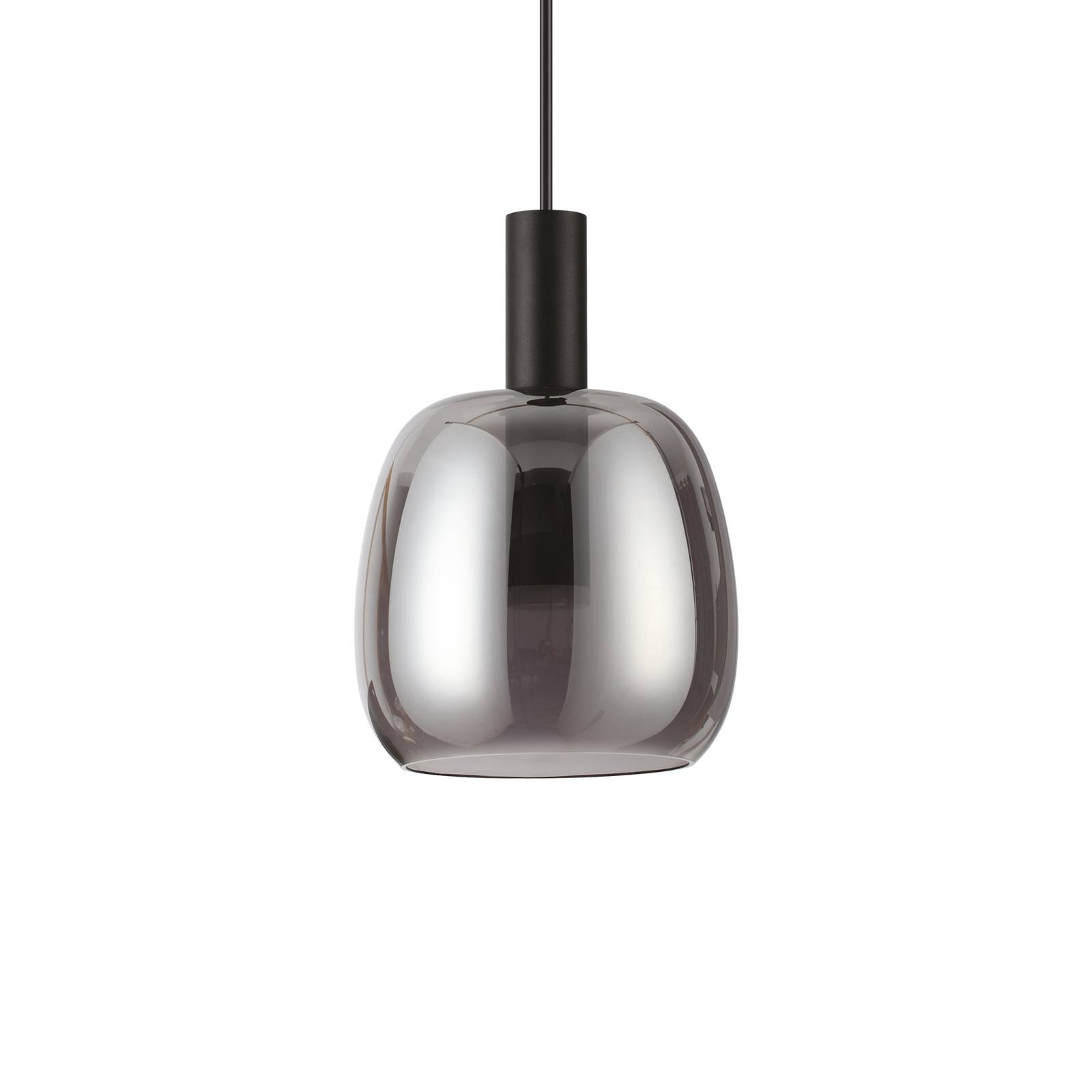 Ideal Lux Coco függő lámpa, fekete-füst Ø 15 cm