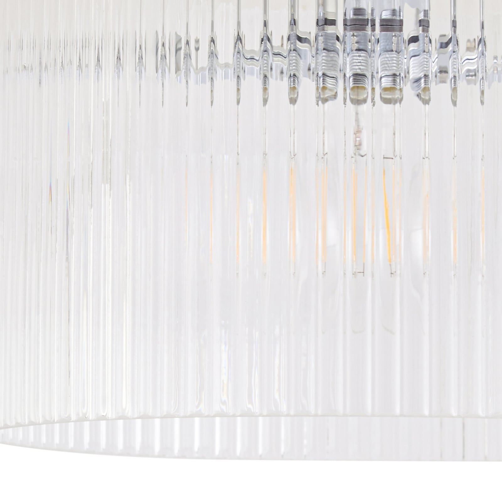 Lucande taklampe Meritt, krom/klar, Ø 25 cm, glass