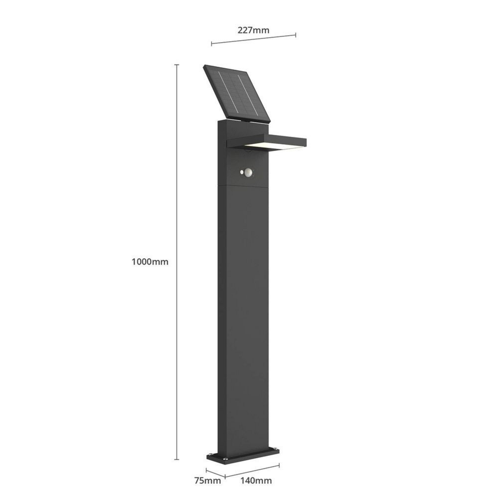 Silvan LED Celulă Solară Lampă de Grădină H100 w/Sensor Graphite - Lucande