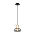 LED hanglamp Sire, Ø 22 cm, rookgrijs/brons, metaal/glas