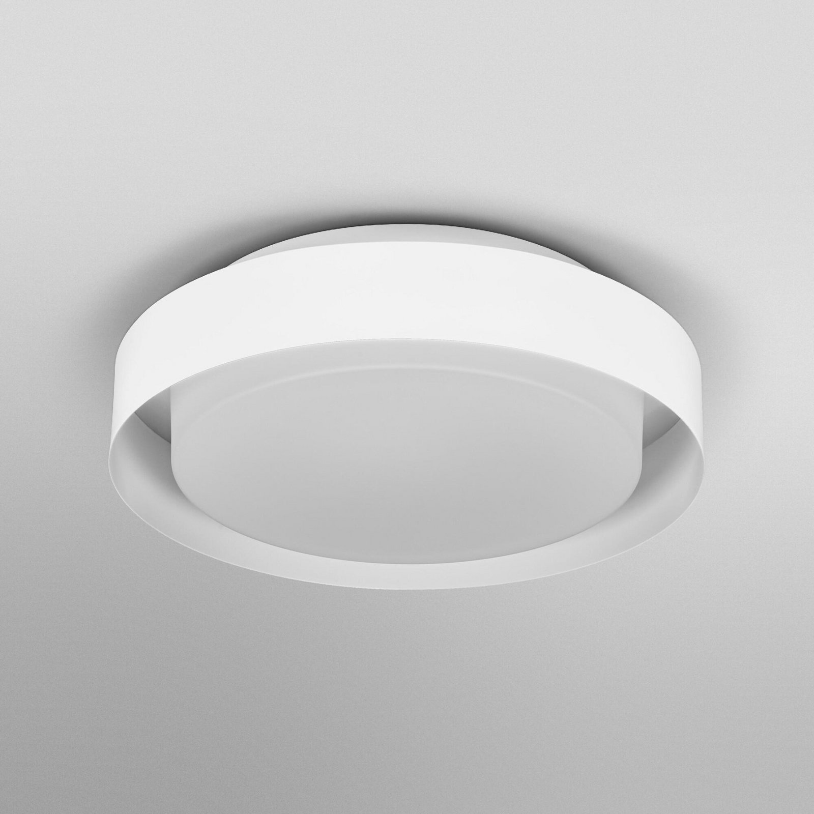 Lampa sufitowa OSRAM ORBIS MADRID, biała, Ø 29 cm, metal/szkło
