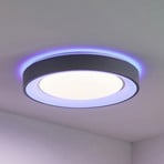 Lindby LED griestu gaisma Lindum, RGB, CCT, tālvadības pults, regulējama gaisma