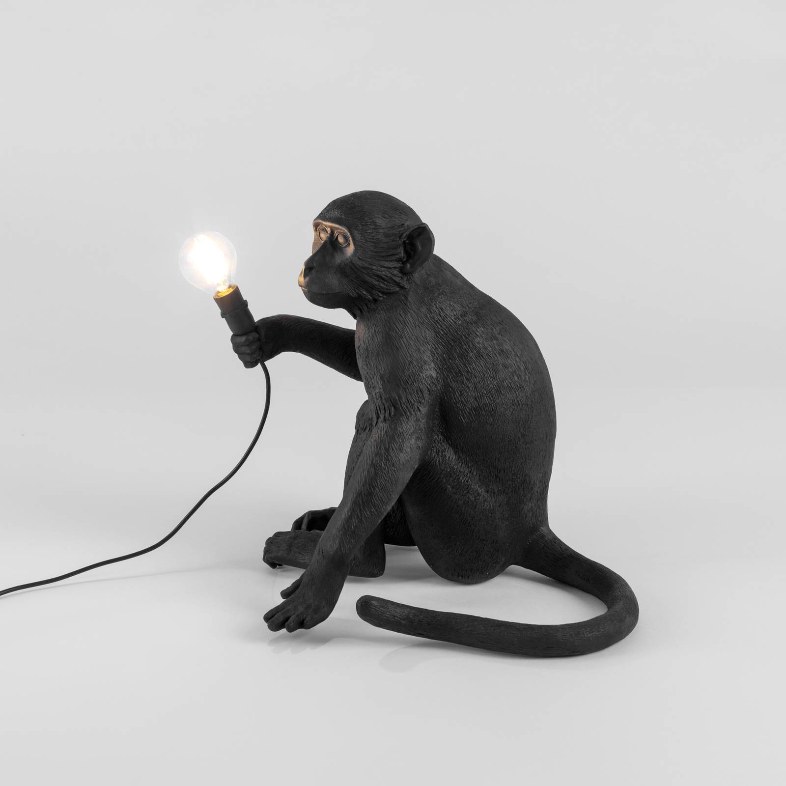 Lampa tarasowa LED Monkey Lamp siedząca czarna