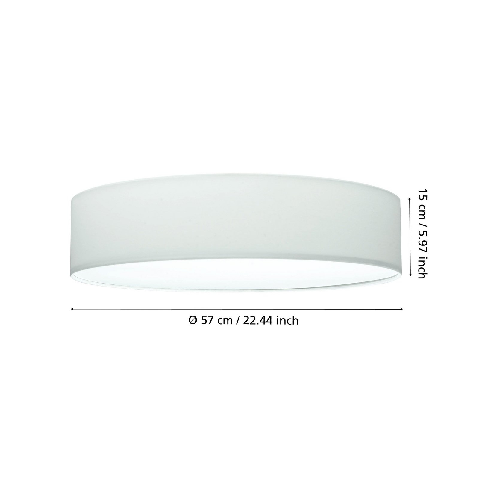 Stropní svítidlo Pasteri, bílé, 57 cm