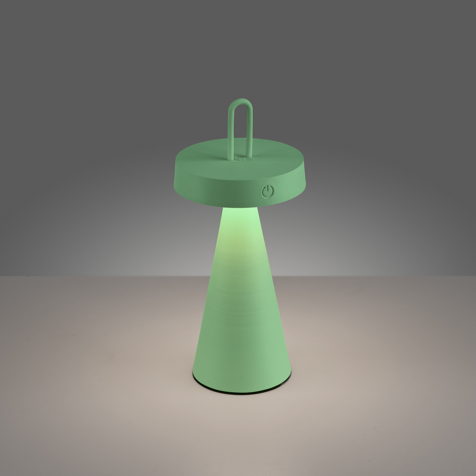 JUST LIGHT. Alwa LED újratölthető asztali lámpa, zöld, vas, IP44
