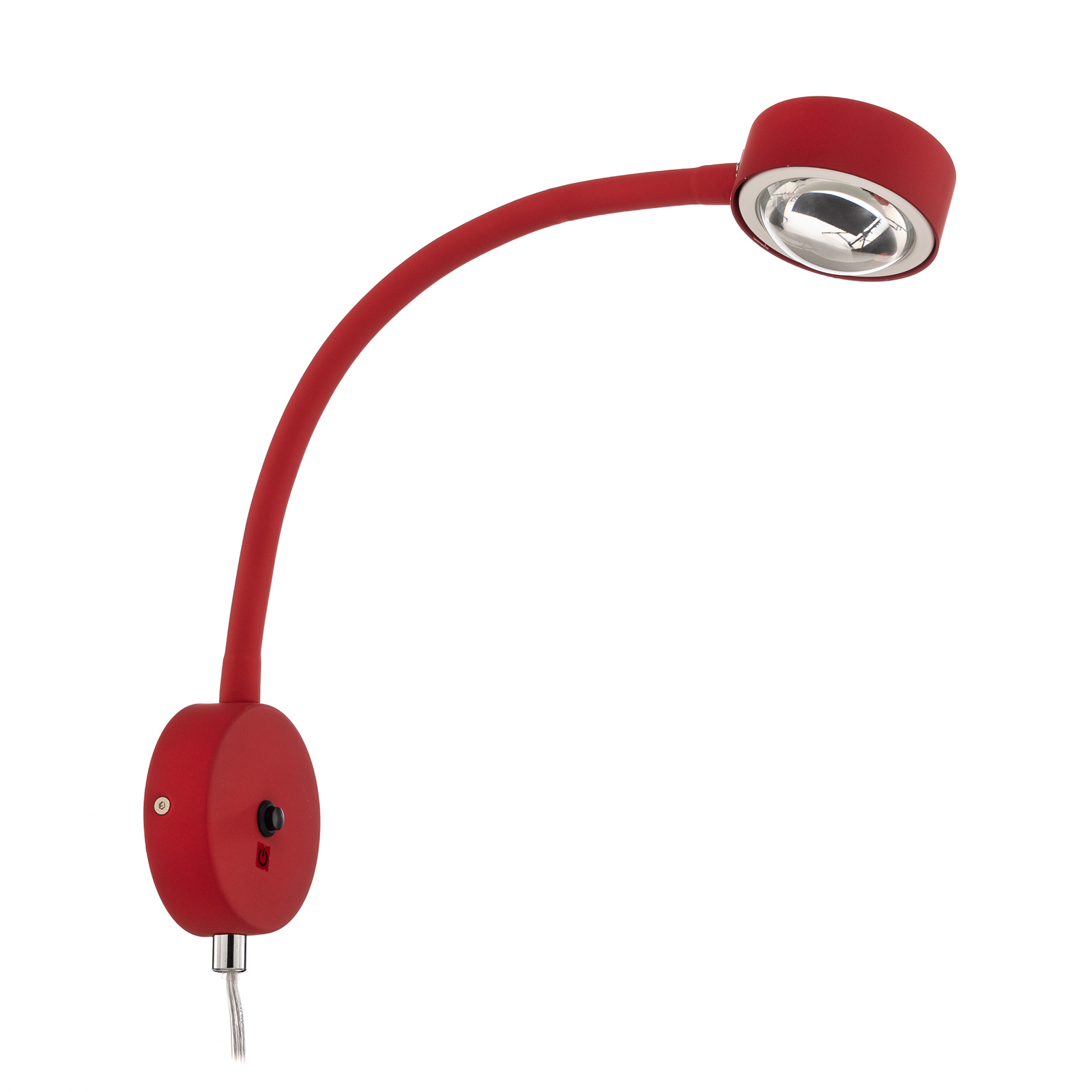 Lindby wall lamp Jyla, red/white, lens, 4200K, GX53, flexible arm