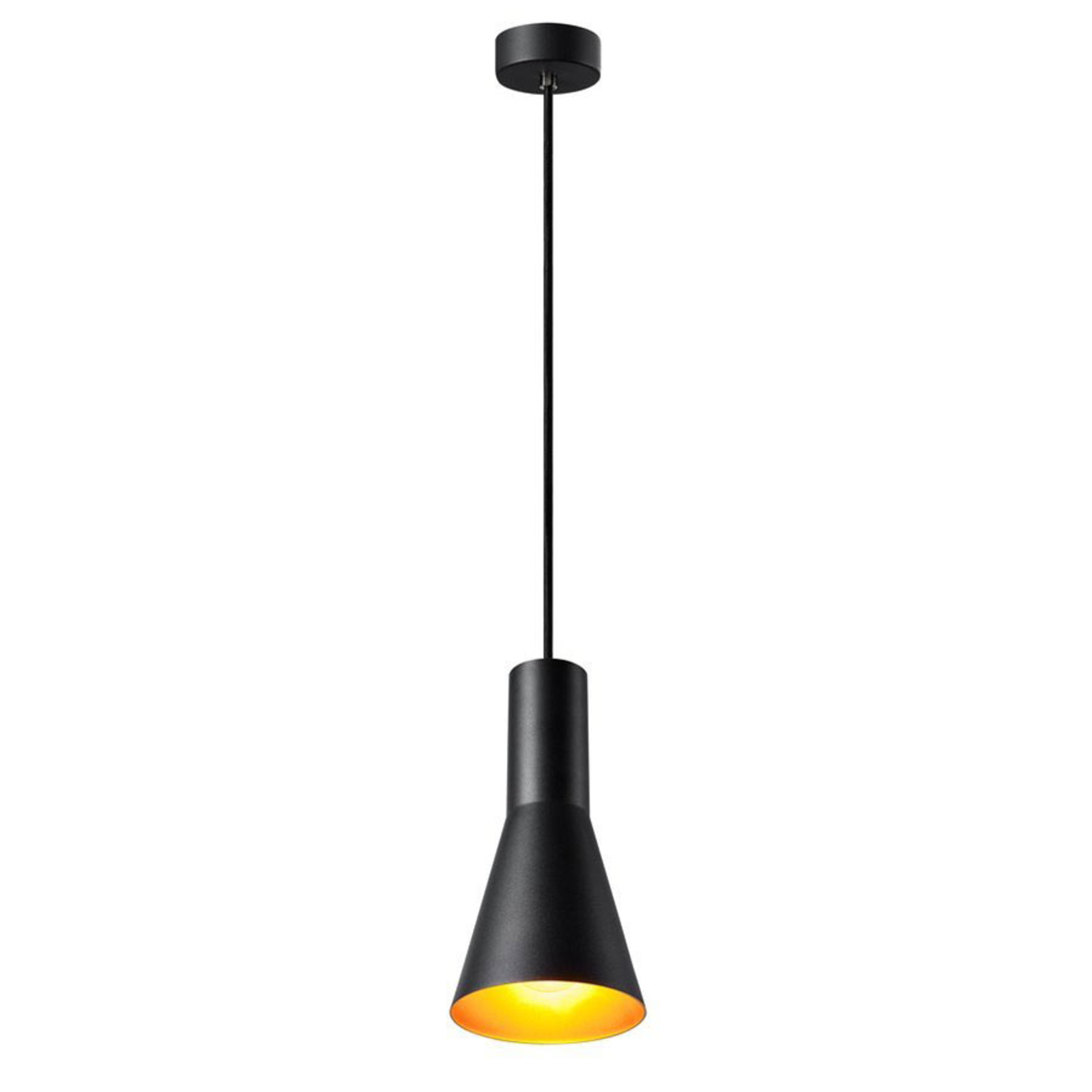 SLV Phelia lámpara colgante negro/oro, Ø 13 cm