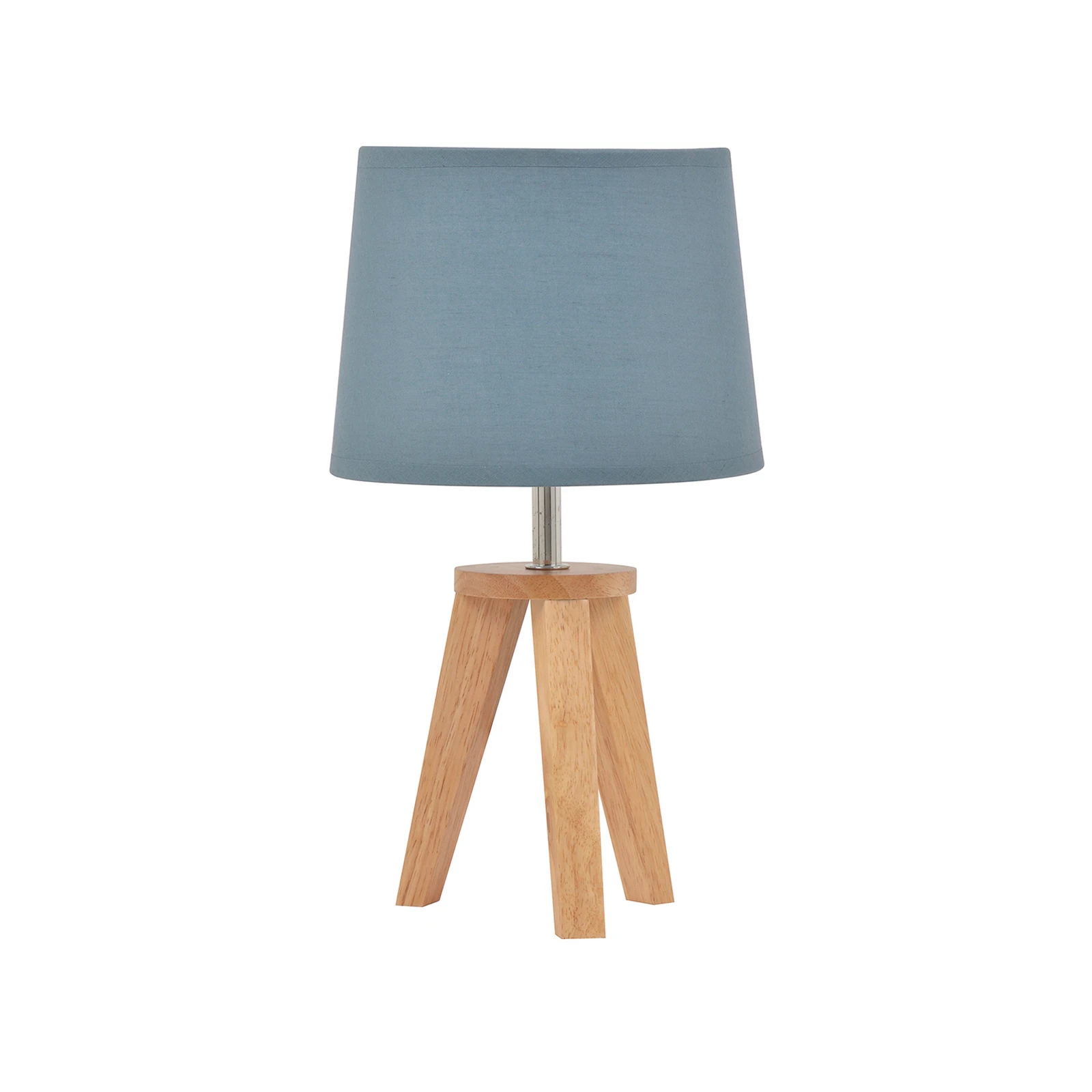 Tafellamp Yoga, petrol/licht hout, 34 cm, katoen/hout