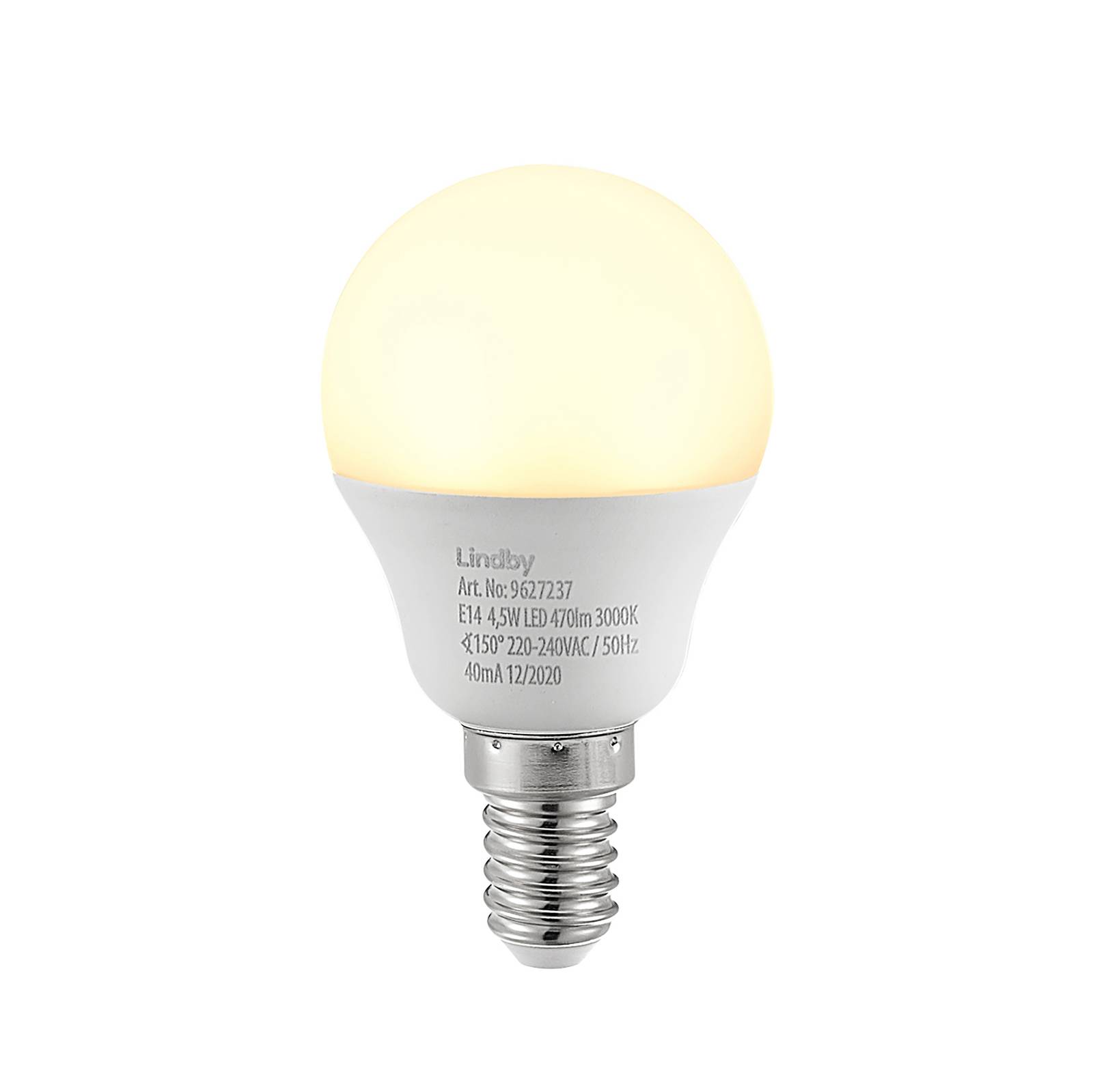 Lindby LED csepp lámpa E14 G45 4,5W 3000K opál