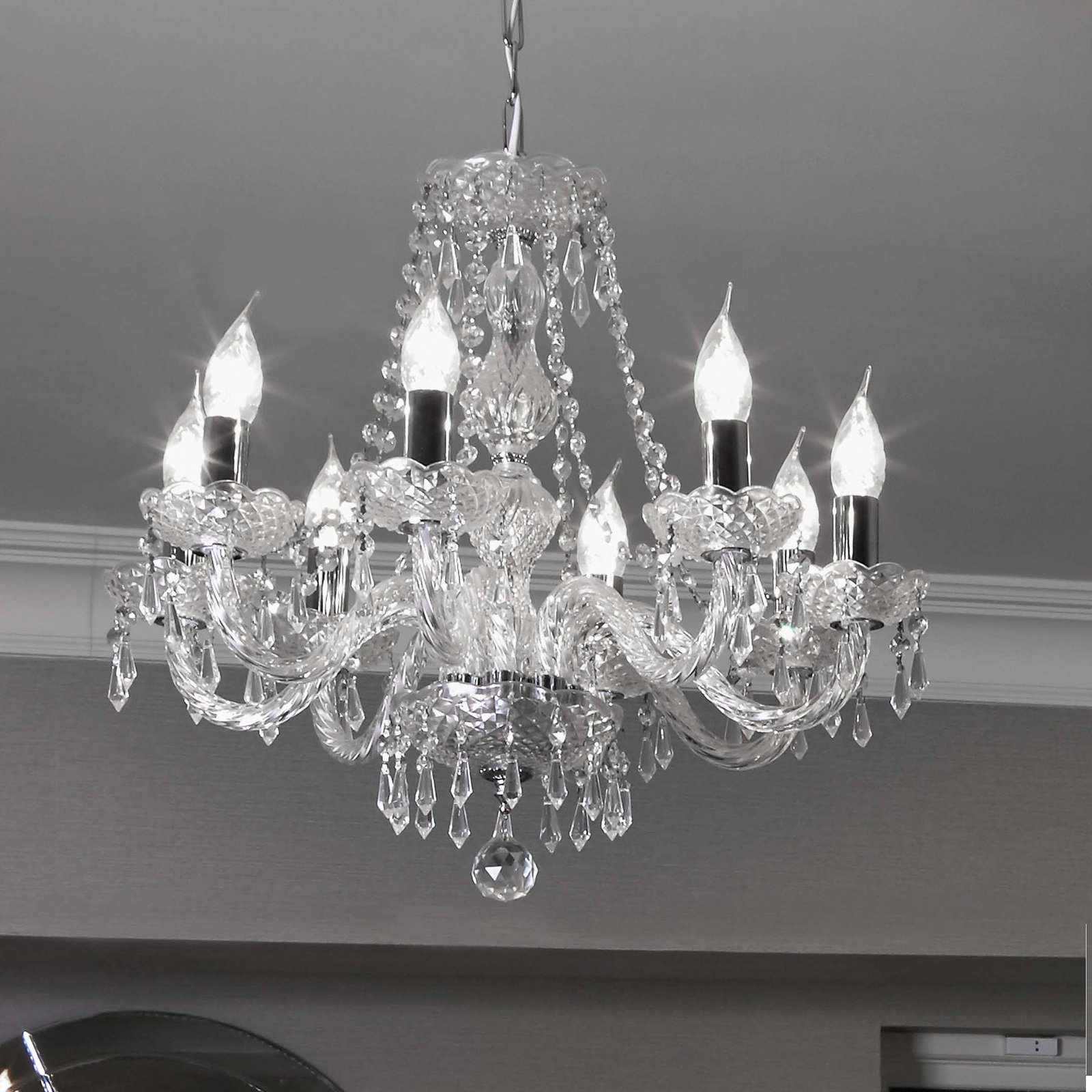 8-bulb Hale crystal chandelier