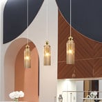 Maytoni Antic hanglamp, glazen kap in Cognac