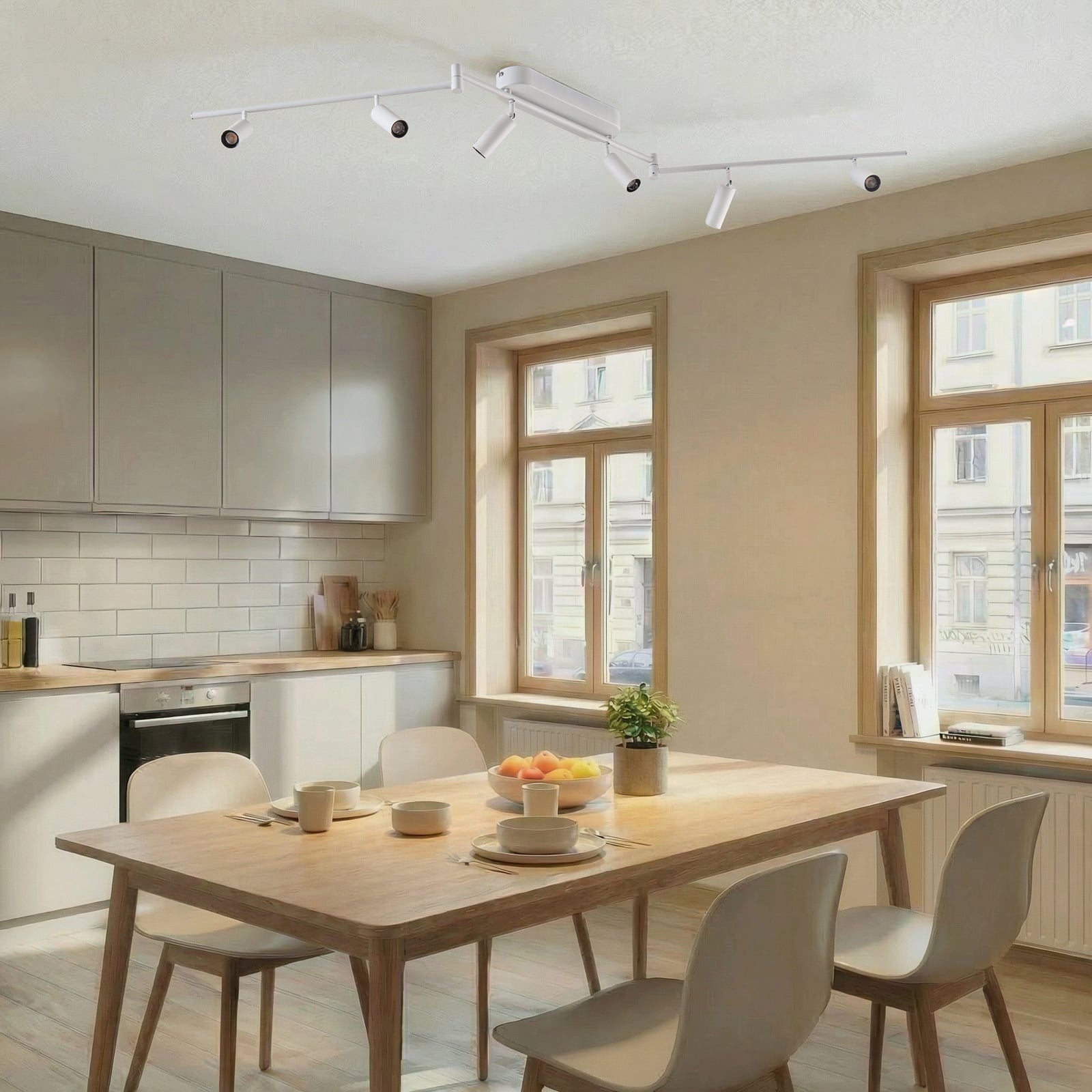 Lindby LED-Deckenleuchte Eldrin, 6-flammig, Spots, weiß