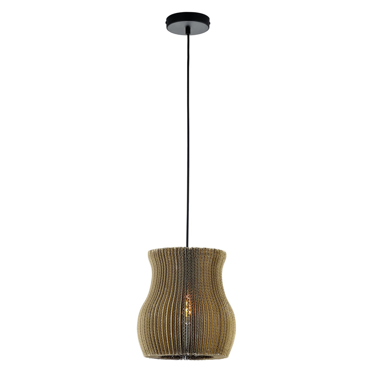 Hängande lampa Layer tillverkad av kartong böjd 1-ljus