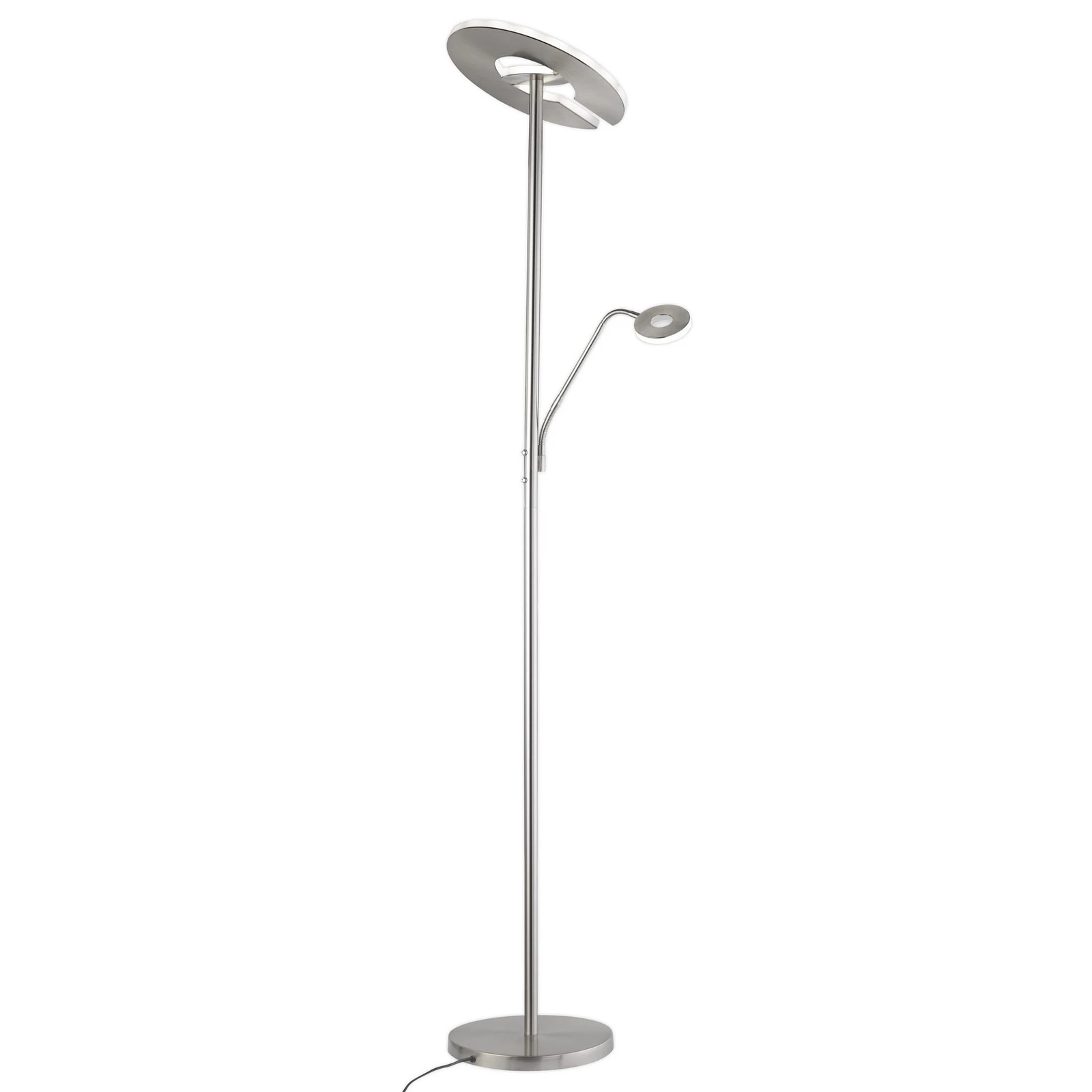 Φωτιστικό δαπέδου LED Dent, χρώματος νικελίου, 180 cm, CCT, 2 λαμπτήρων