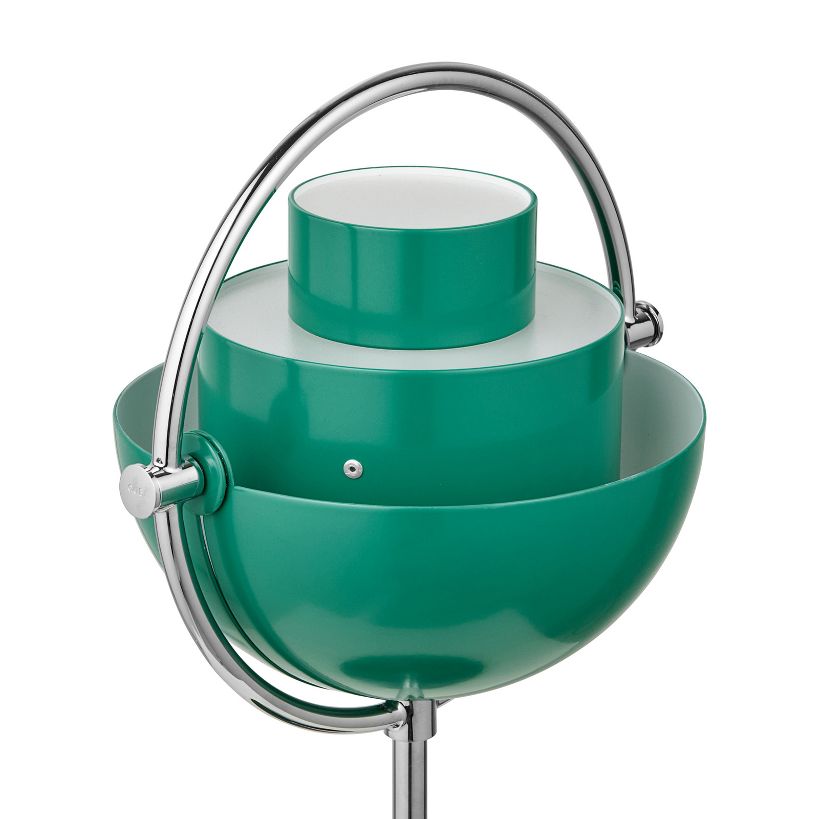 Gubi Multi-Lite stolna lampa na baterije, krom/plavo-zelena, V 30 cm