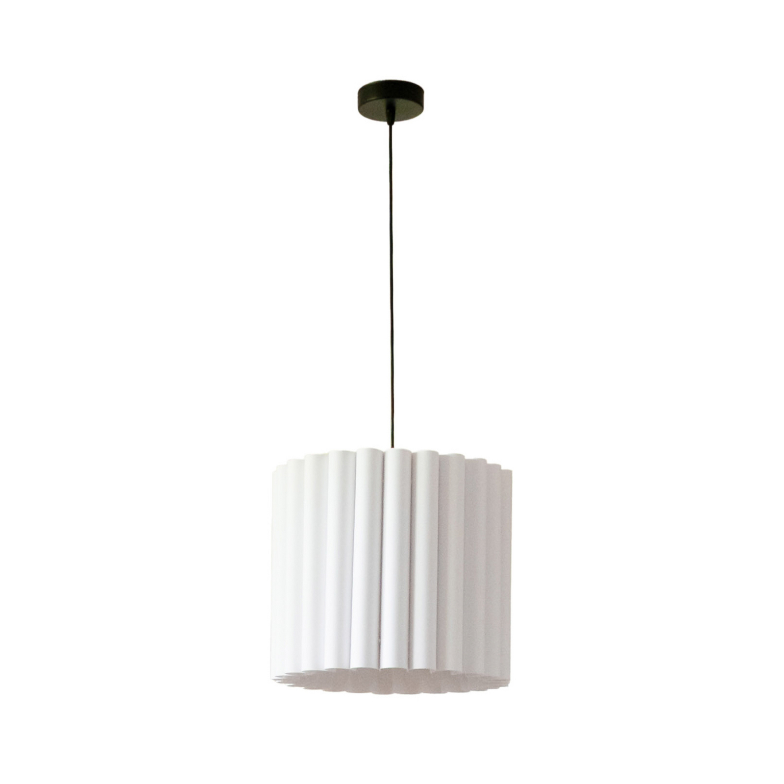 Aria pendant light, white, microfibre, E27