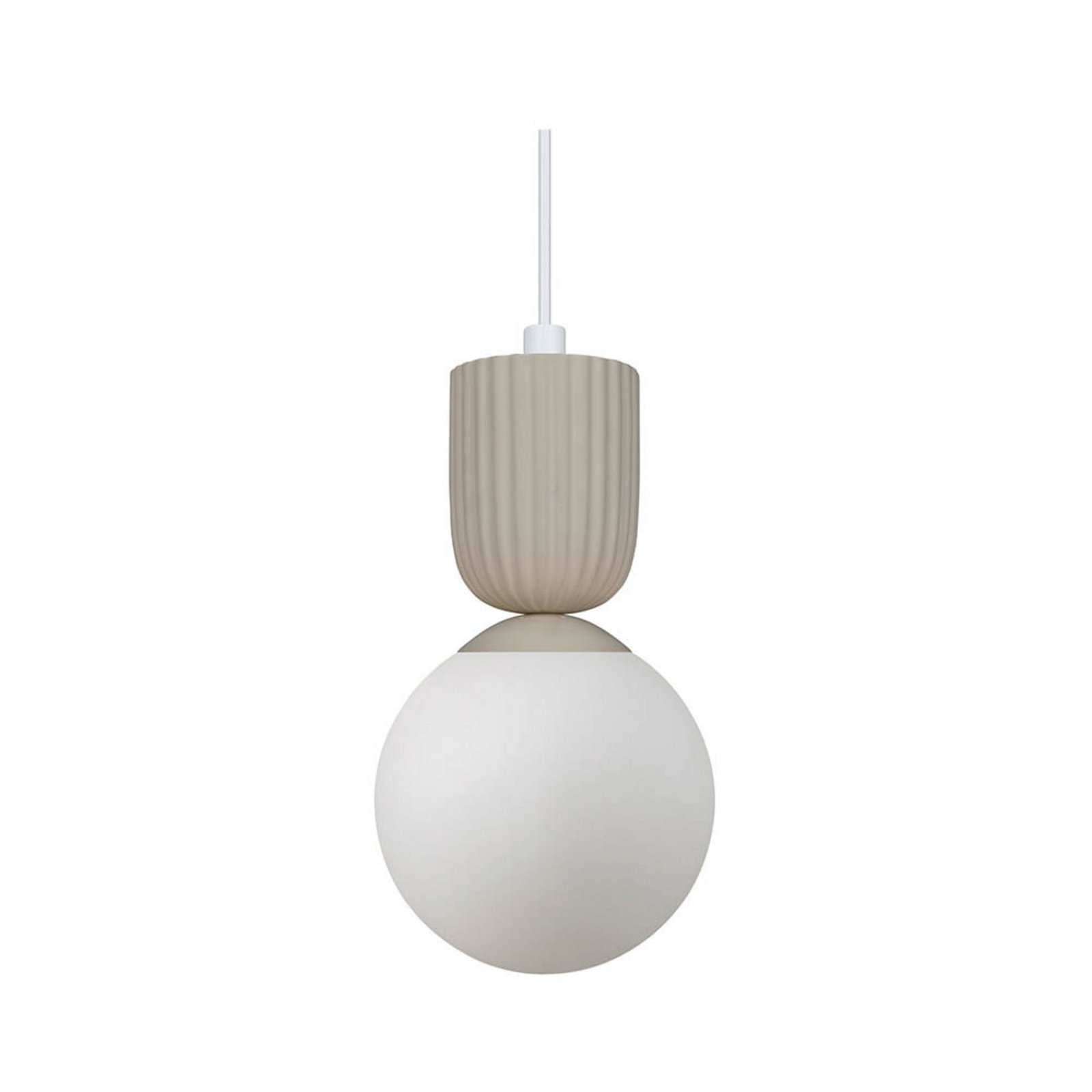 Hängeleuchte Sadie, beigefarben, Ø 15 cm, Glas/Keramik