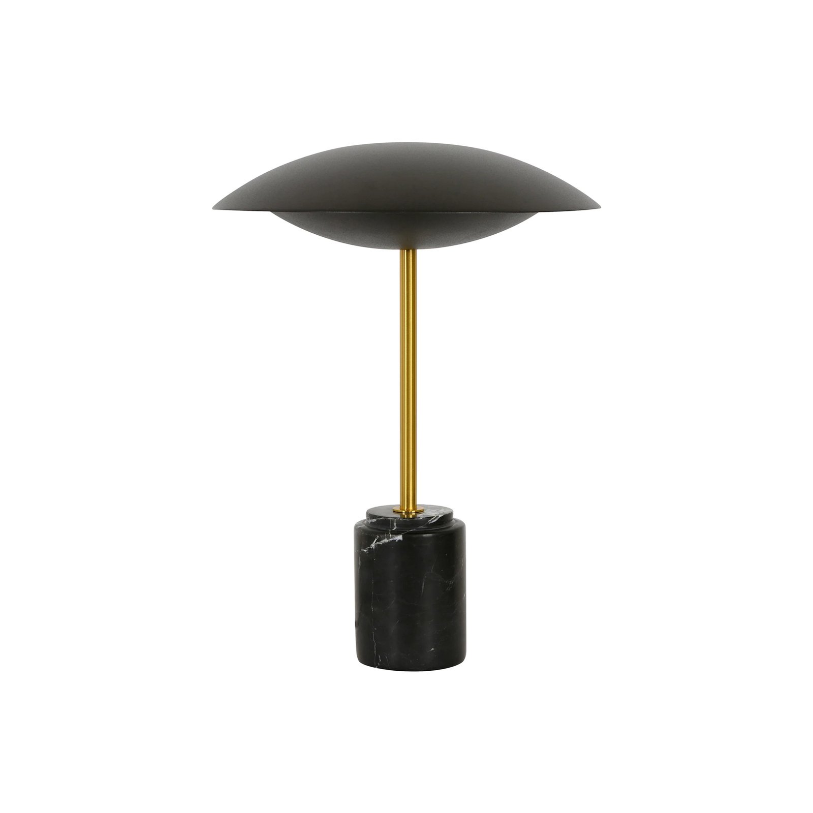 Lámpara de mesa Loft base de mármol, negro/latón