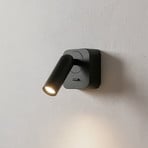 Ideal Lux Foco de pared LED Bean, negro, ancho 7 cm, metal
