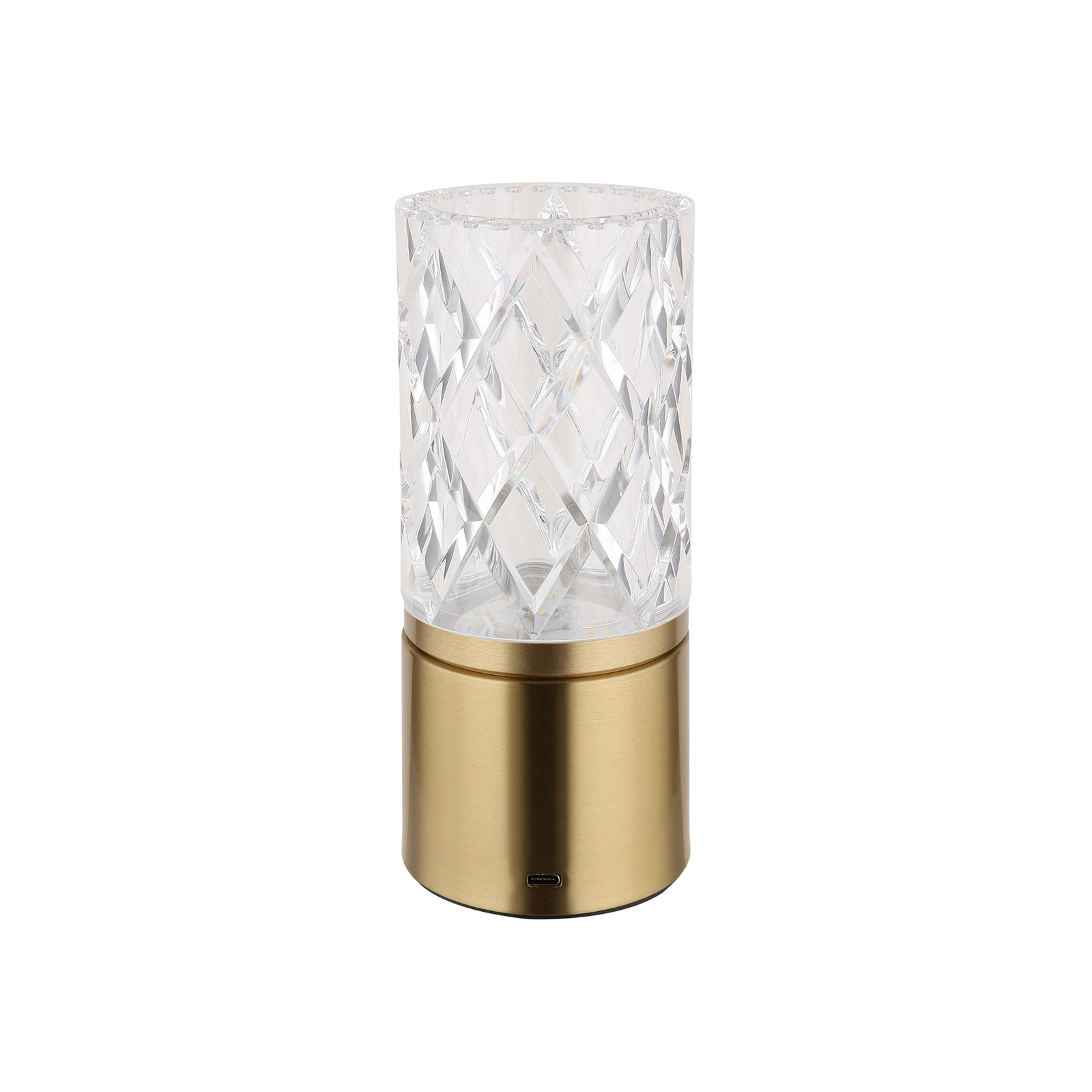 Lampe de table LED rechargeable Lunki, couleur laiton, hauteur 19 cm, CCT