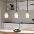 Ciudadela-riippuvalaisin, musta/messinki, 3-valo.