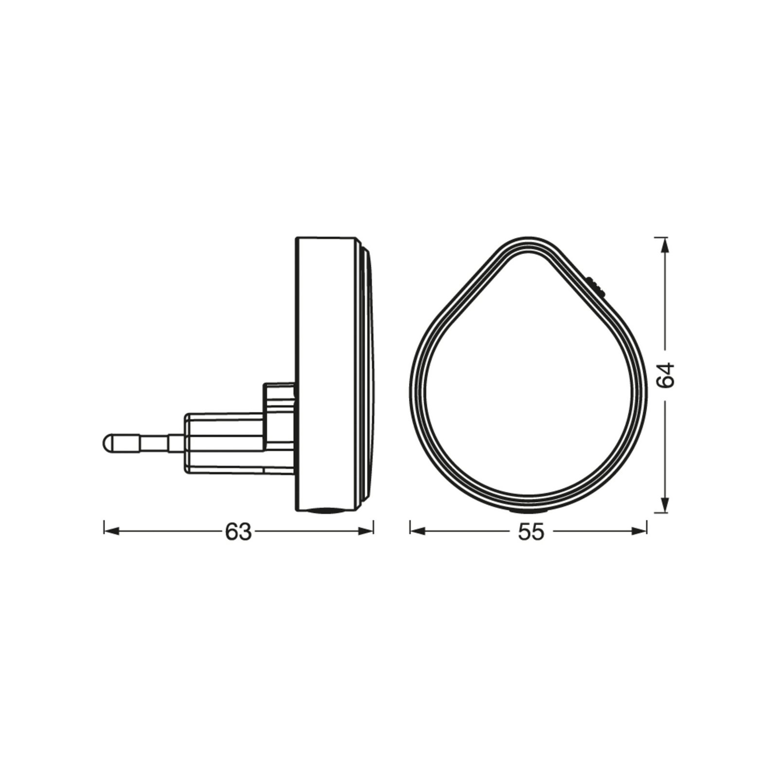 OSRAM LED-Steckdosennachtlicht LUNETTA RAINDROP, Sensor, dim