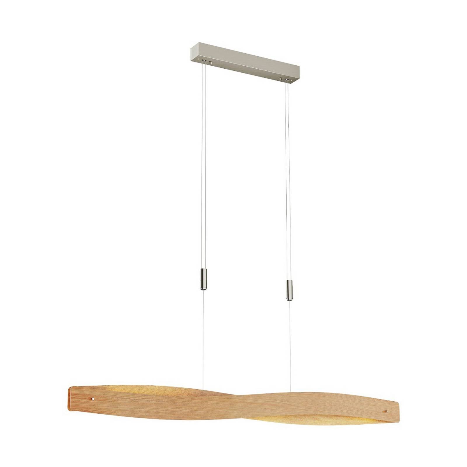 LED-Hängeleuchte Lian eiche natur - eiche natur nickel matt