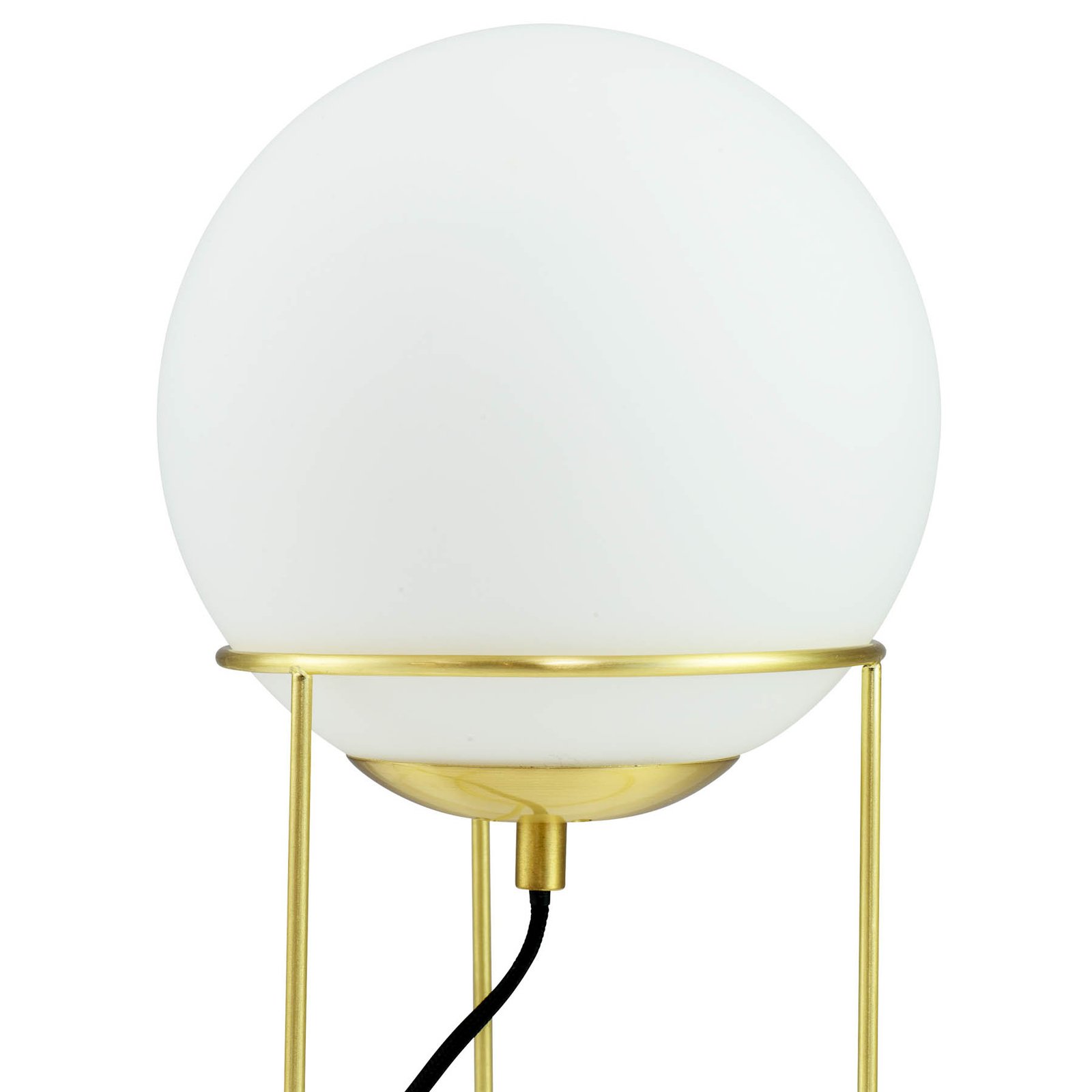 Dyberg Larsen bordslampa Madrid, opal/mässingfärgad, 34 cm