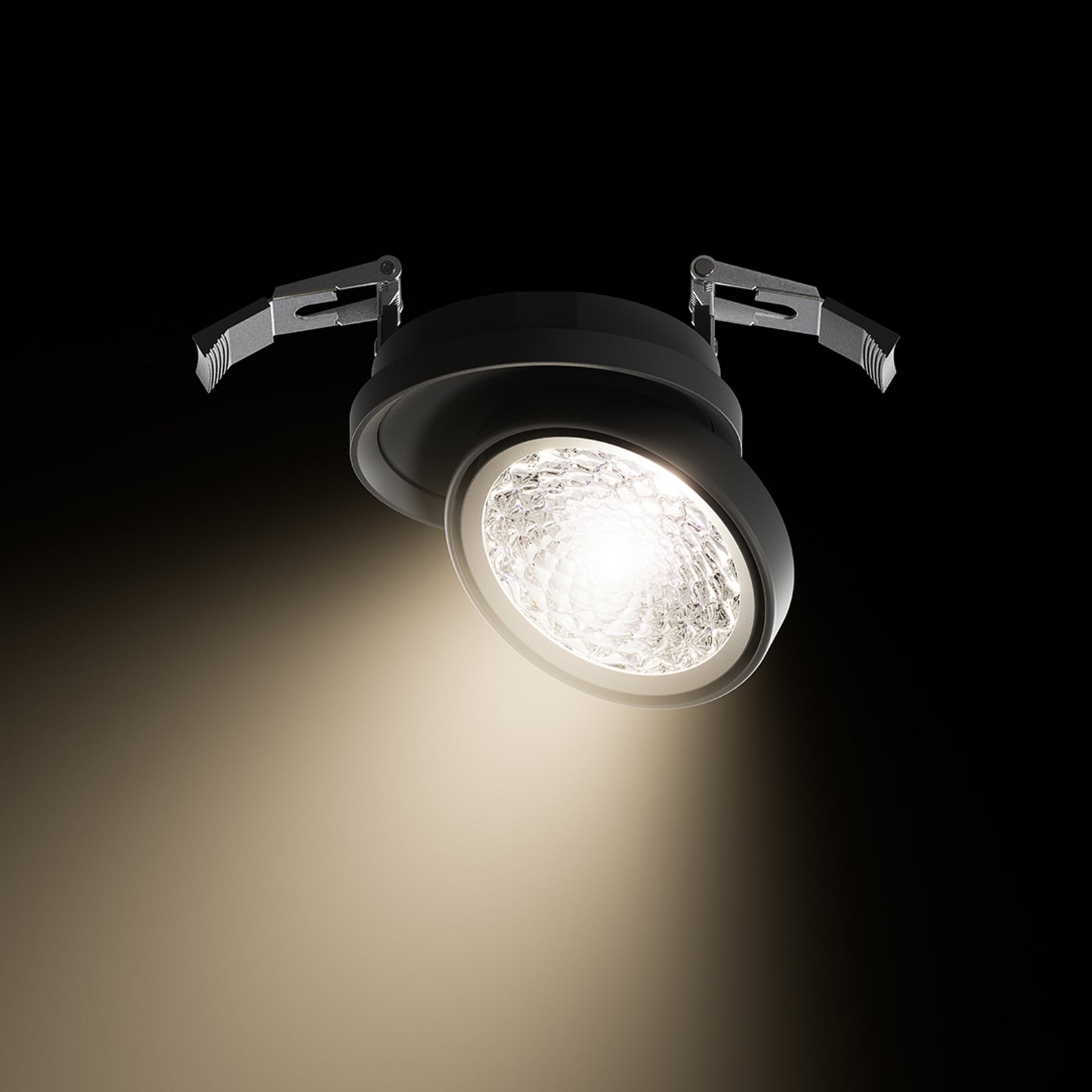 Spot encastré LED Nivo noir 36° 11 cm, orientable et à intensité variable -
