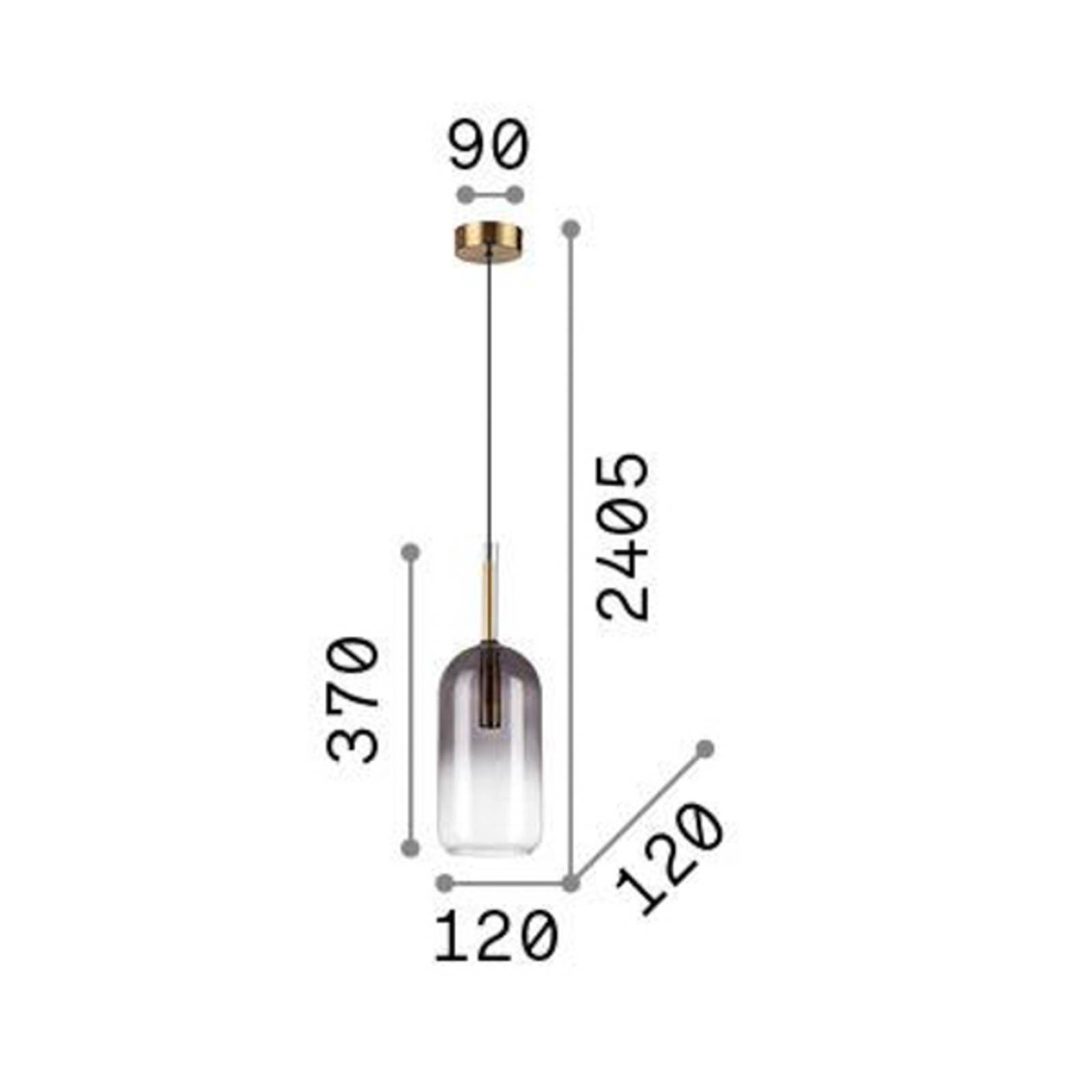 Lampa wisząca Ideal Lux Empire Cilindro, szkło przezroczyste/dymnoszare