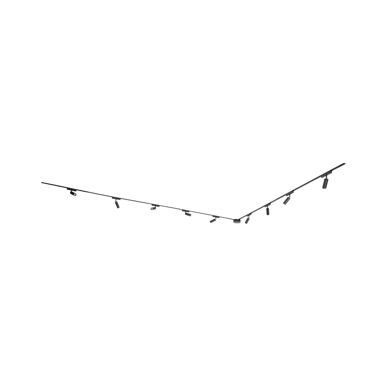 Track lighting system 48V Lumaro, spots, 9-bulb, black, 13 cm, dimmable