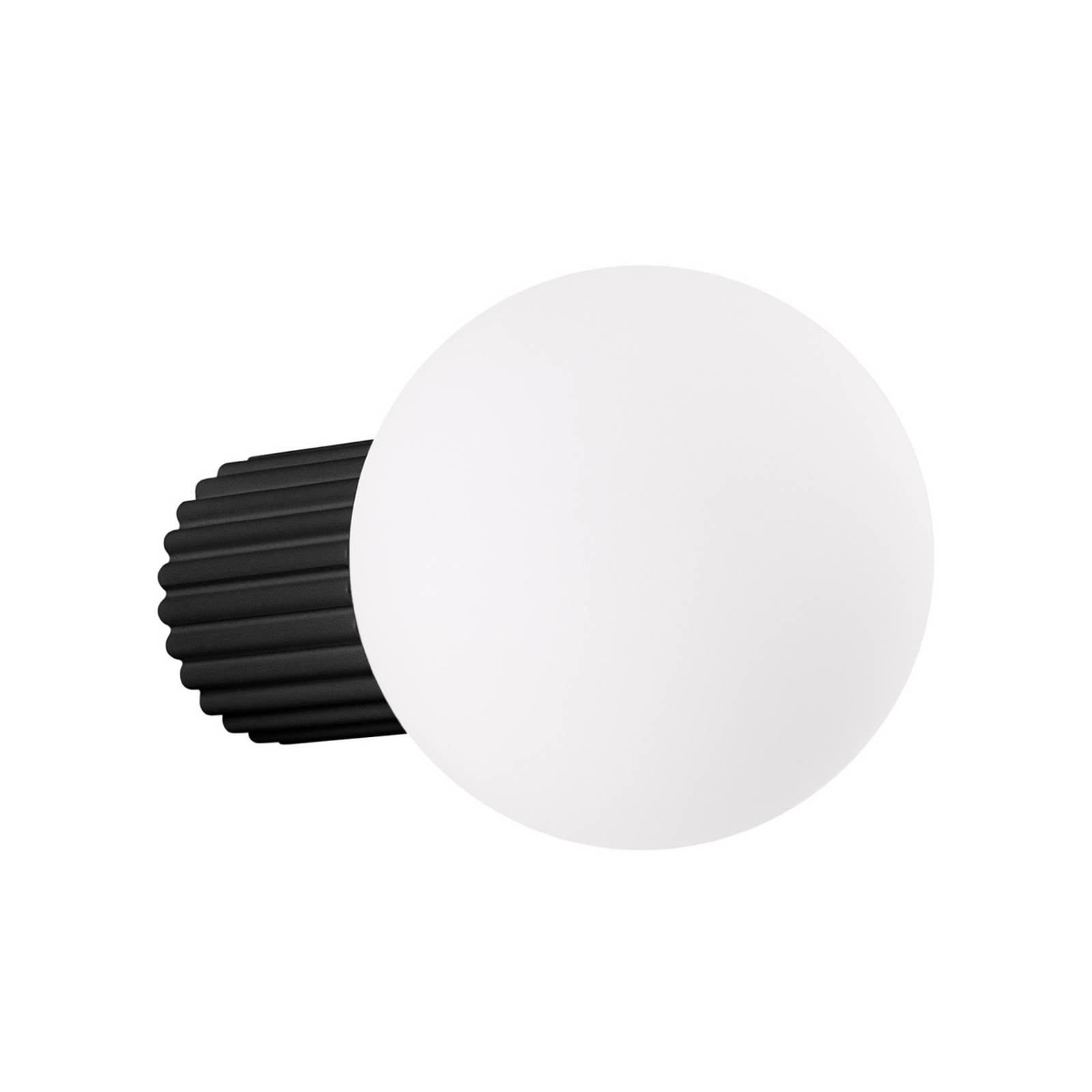 Wandleuchte ORBI, schwarz, Glas/Metall, Ø 12 cm, IP44, G9