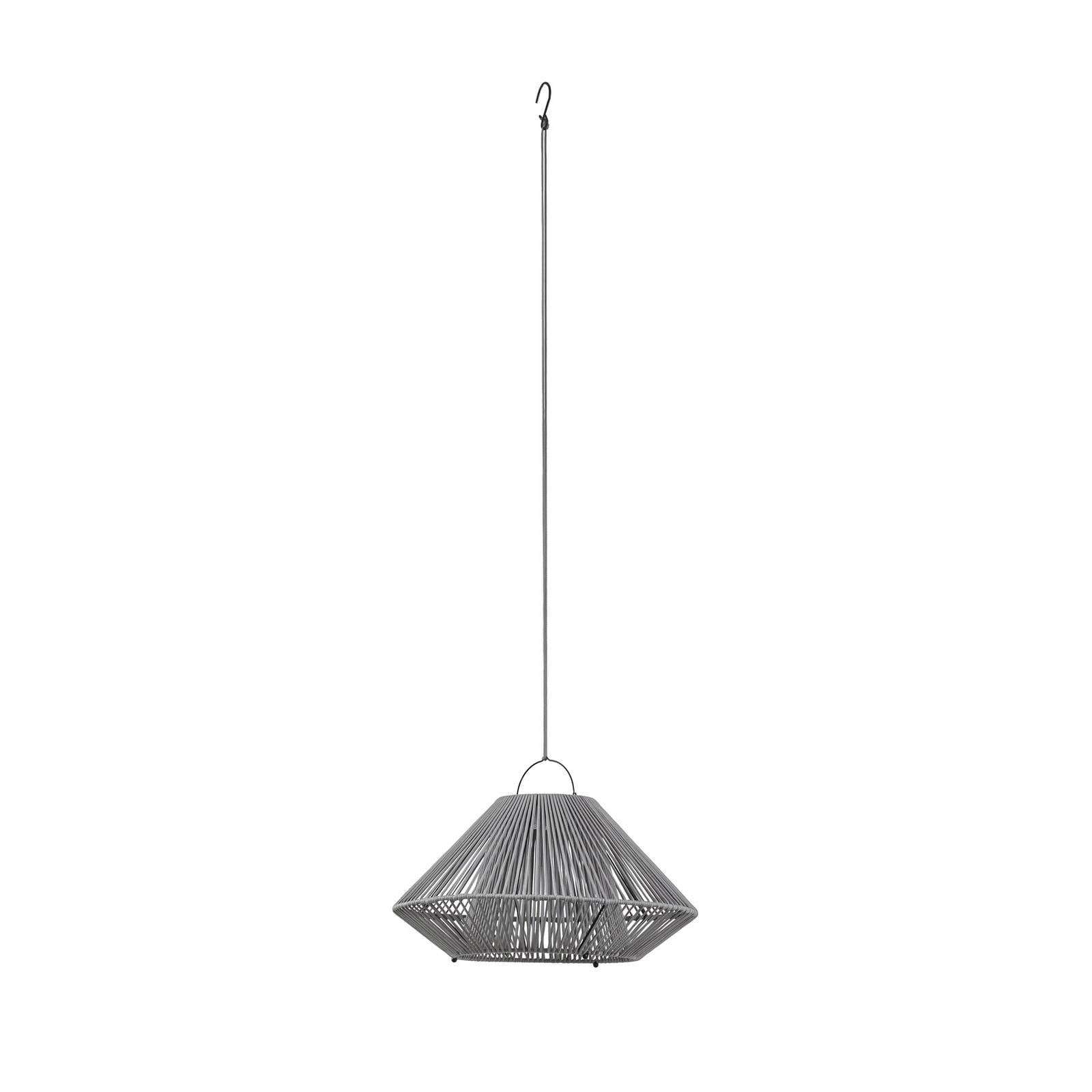 Lindby LED-Solarhängelampe Austas, grau, Ø 50 cm, USB, IP54