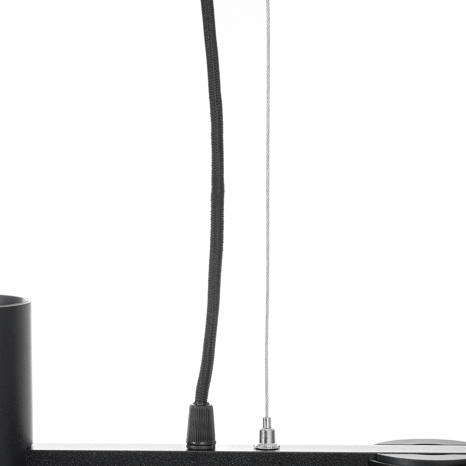 Arcchio Brinja hanglamp zwart 5-lamps langwerpig
