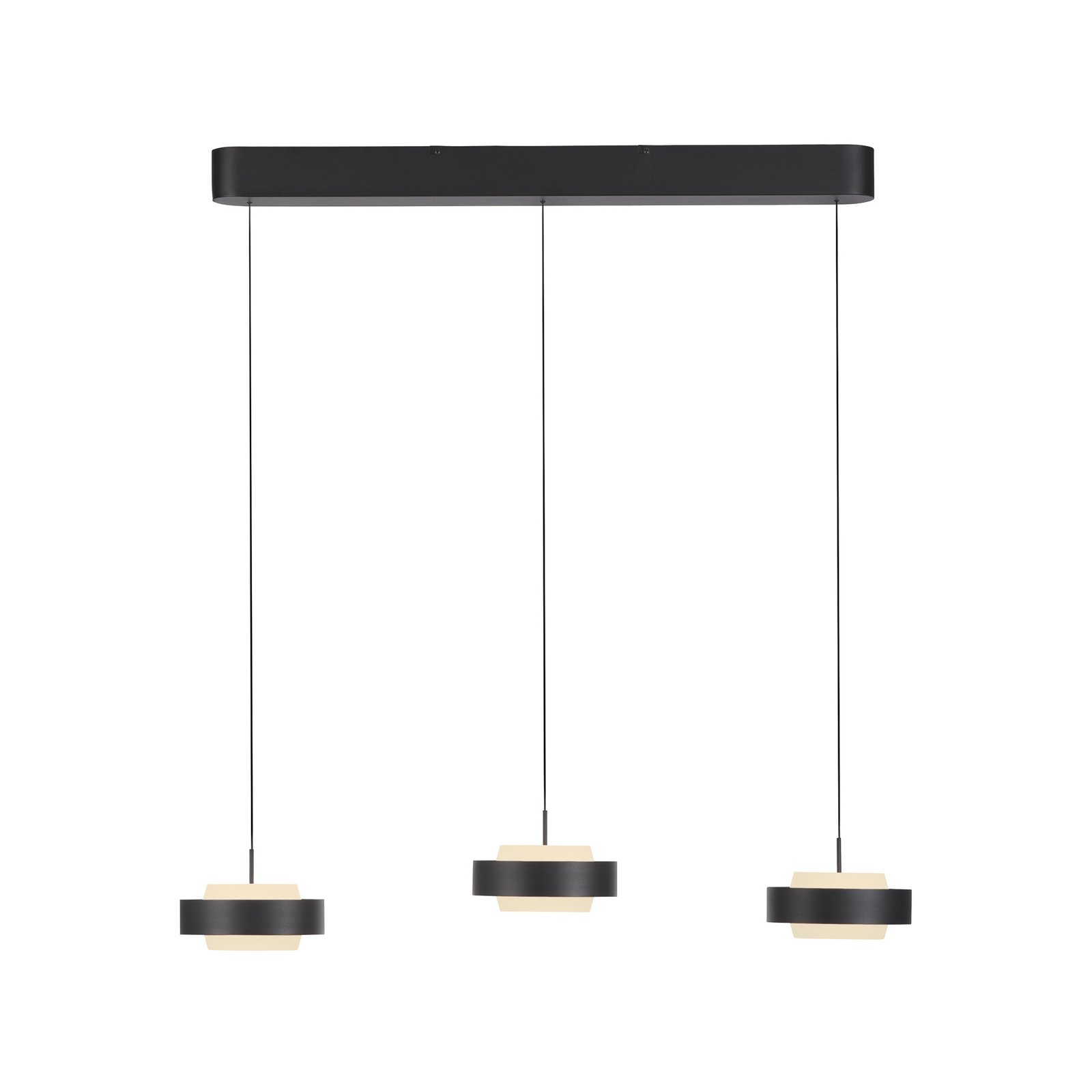 Schöner Wohnen LED závesné svietidlo Elmo, čierna, 3-pl., 3000 K