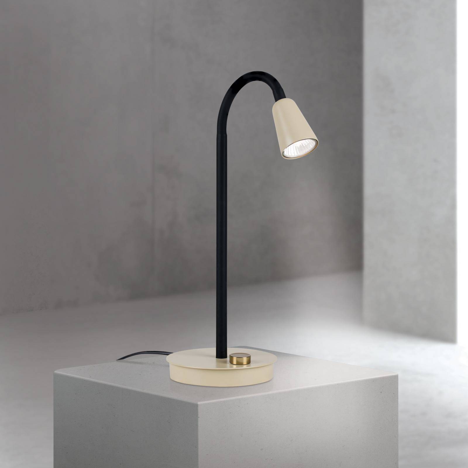 Tischleuchte Dotty, khaki, Höhe 45 cm, Fuß, Dimmer, GU10 günstig online kaufen