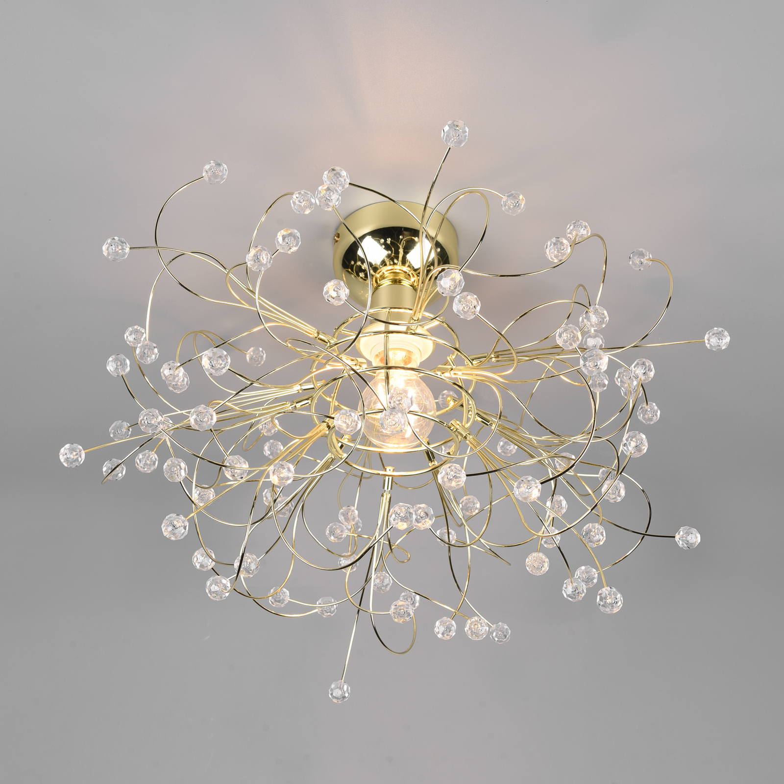 Gloria ceiling light, E27, 1-bulb, brass