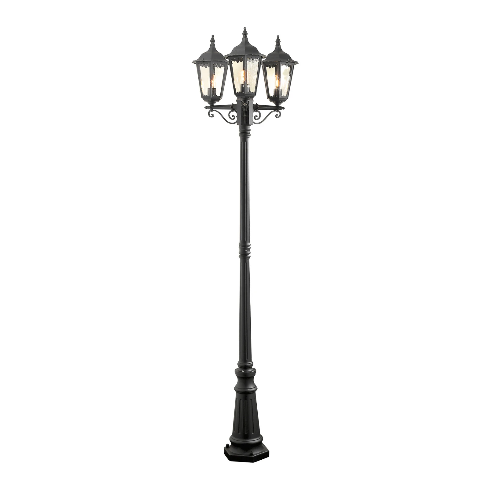 Firenze lamp post, 3-bulb, black