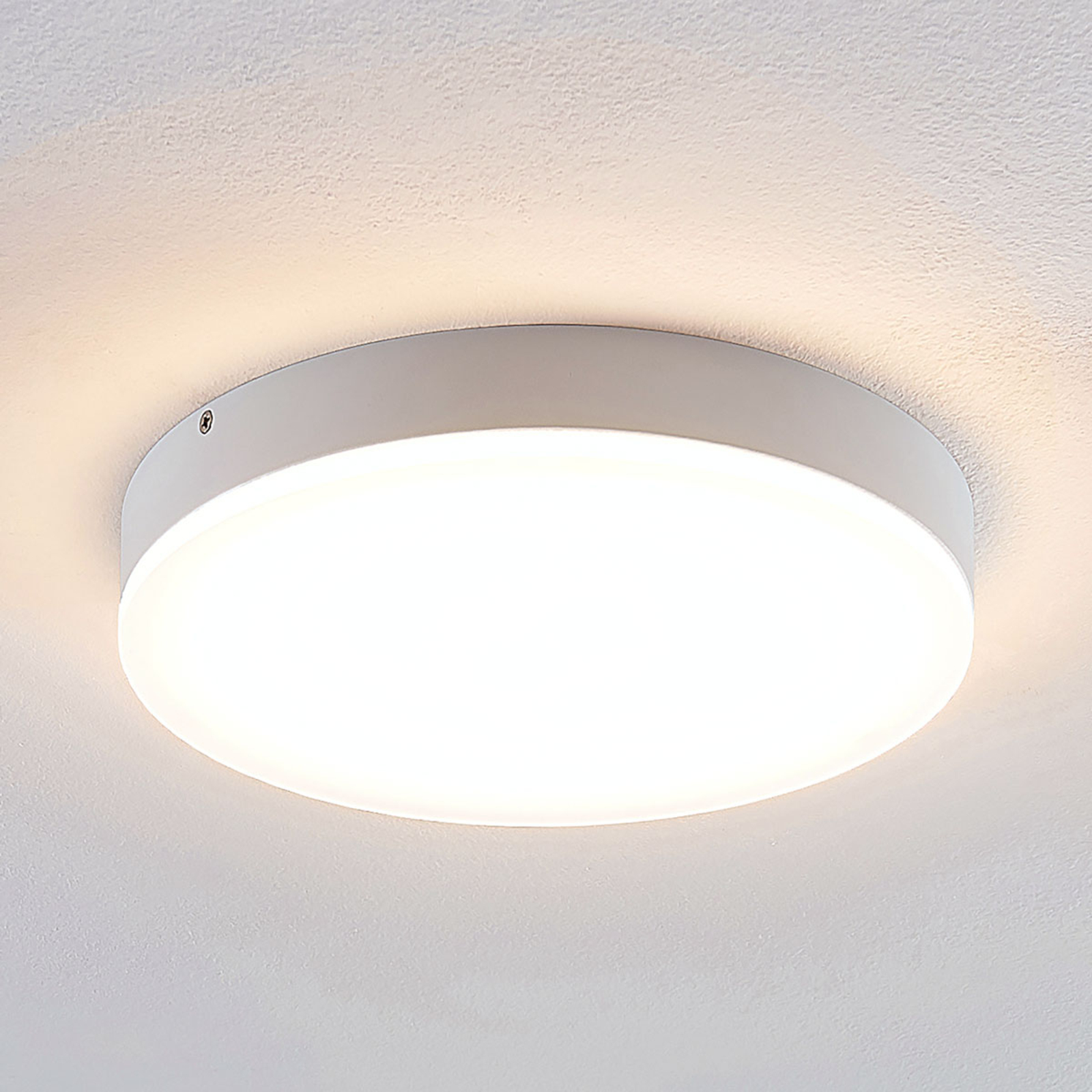Lindby Leonta plafonnier LED, blanc, Ø 25 cm
