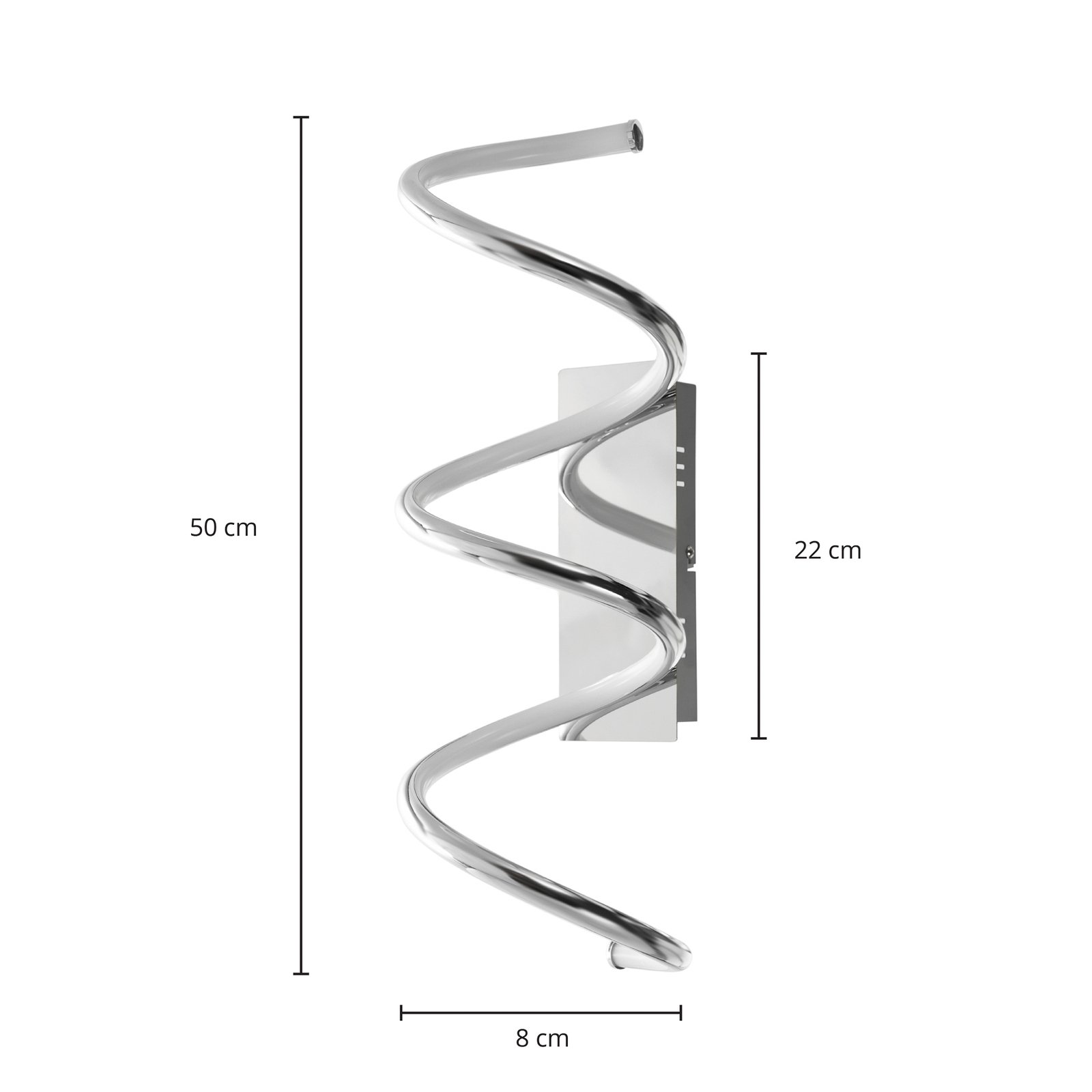 Lindby Agostara applique LED, spirale, argentée