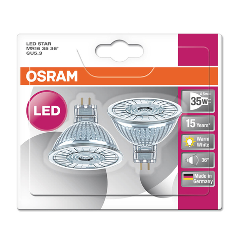 GU5,3 MR16 4,6W 827 LED-Reflektor Star 36° 2er-Set