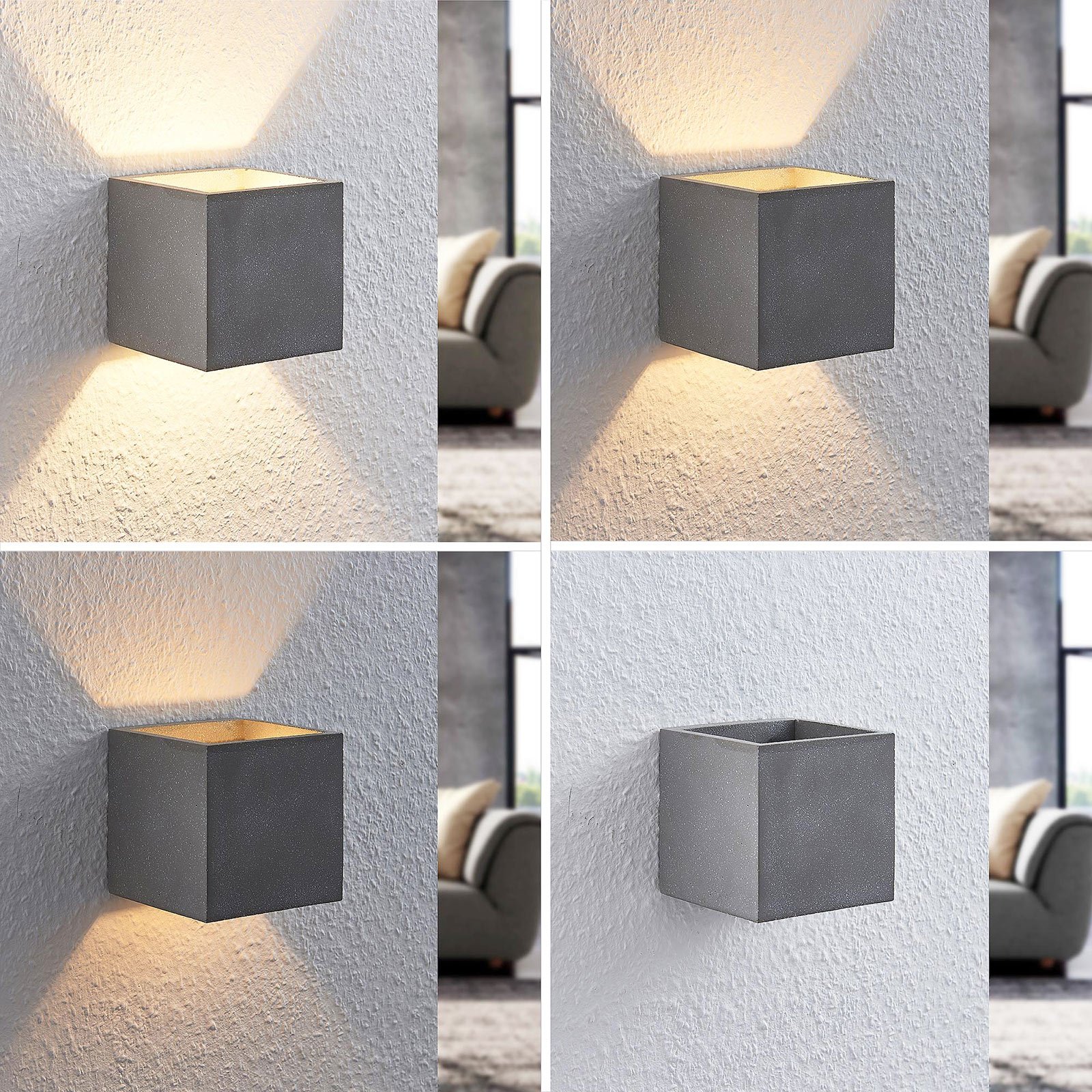 Nellie LED Applique Murale L11,5 Concrete - Lindby