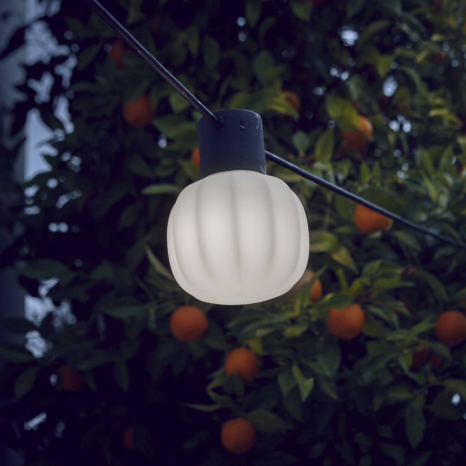 Martinelli Luce Kiki outdoor string lights 3-bulb, cast resin, plastic, E27, 5.3 W, L: 800 cm, H: 18.5 cm