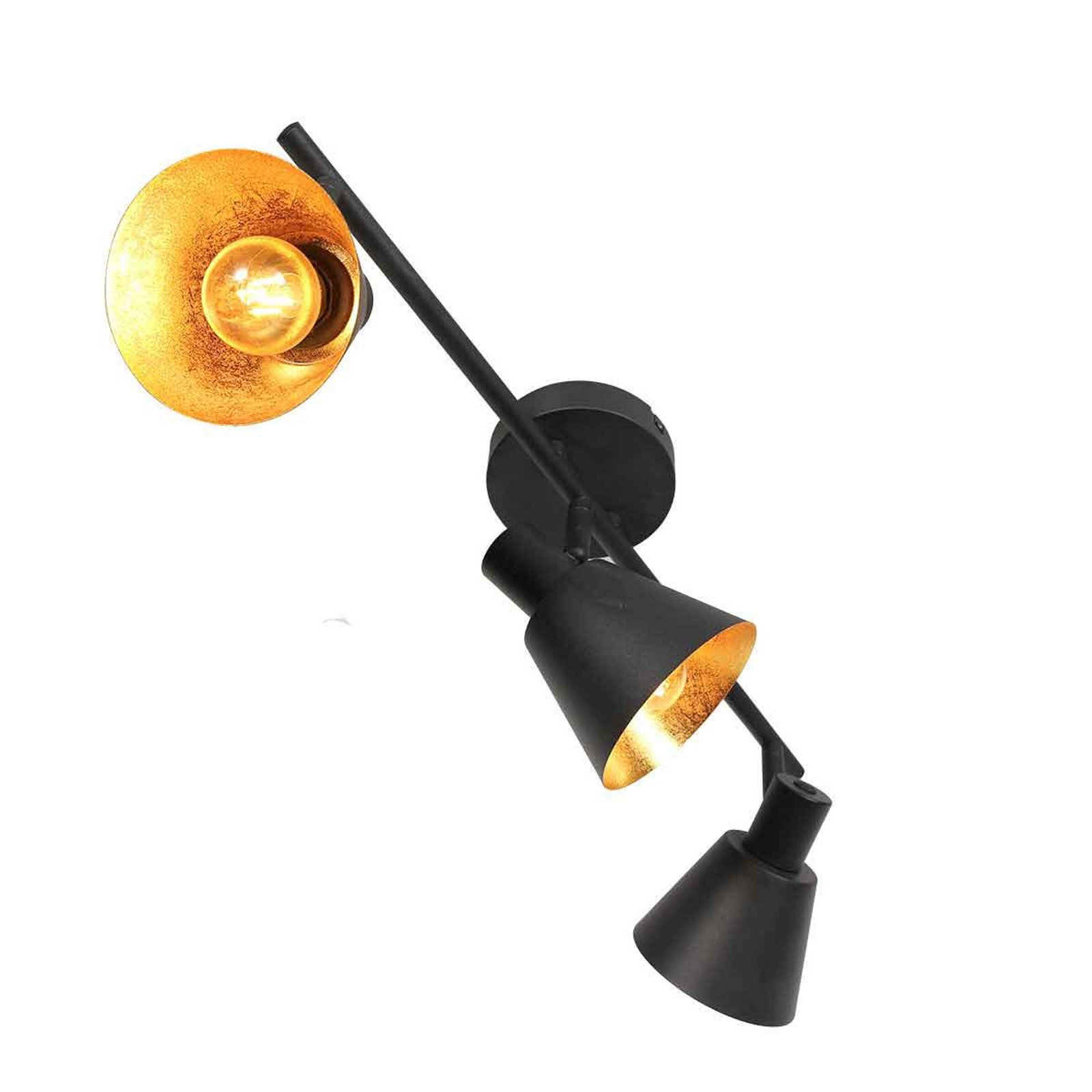 Deckenstrahler Oeroe, 3-flammig, schwarz, Metall, E14