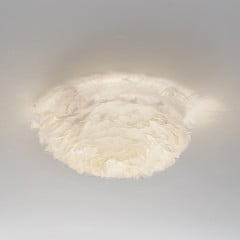 Biała designerska lampa sufitowa Eos up