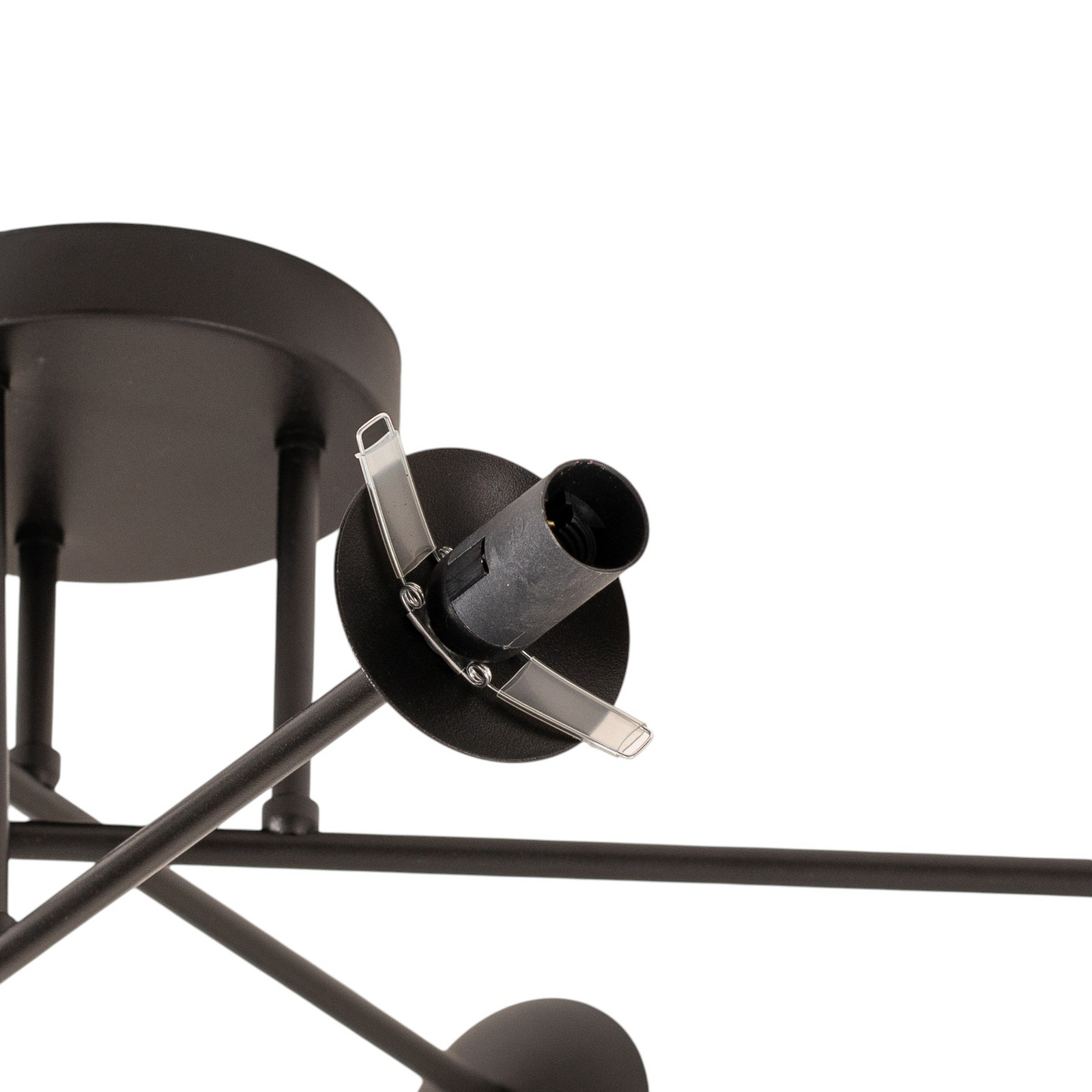 Plafonnier Glassy, à 6 lampes, noir/opale