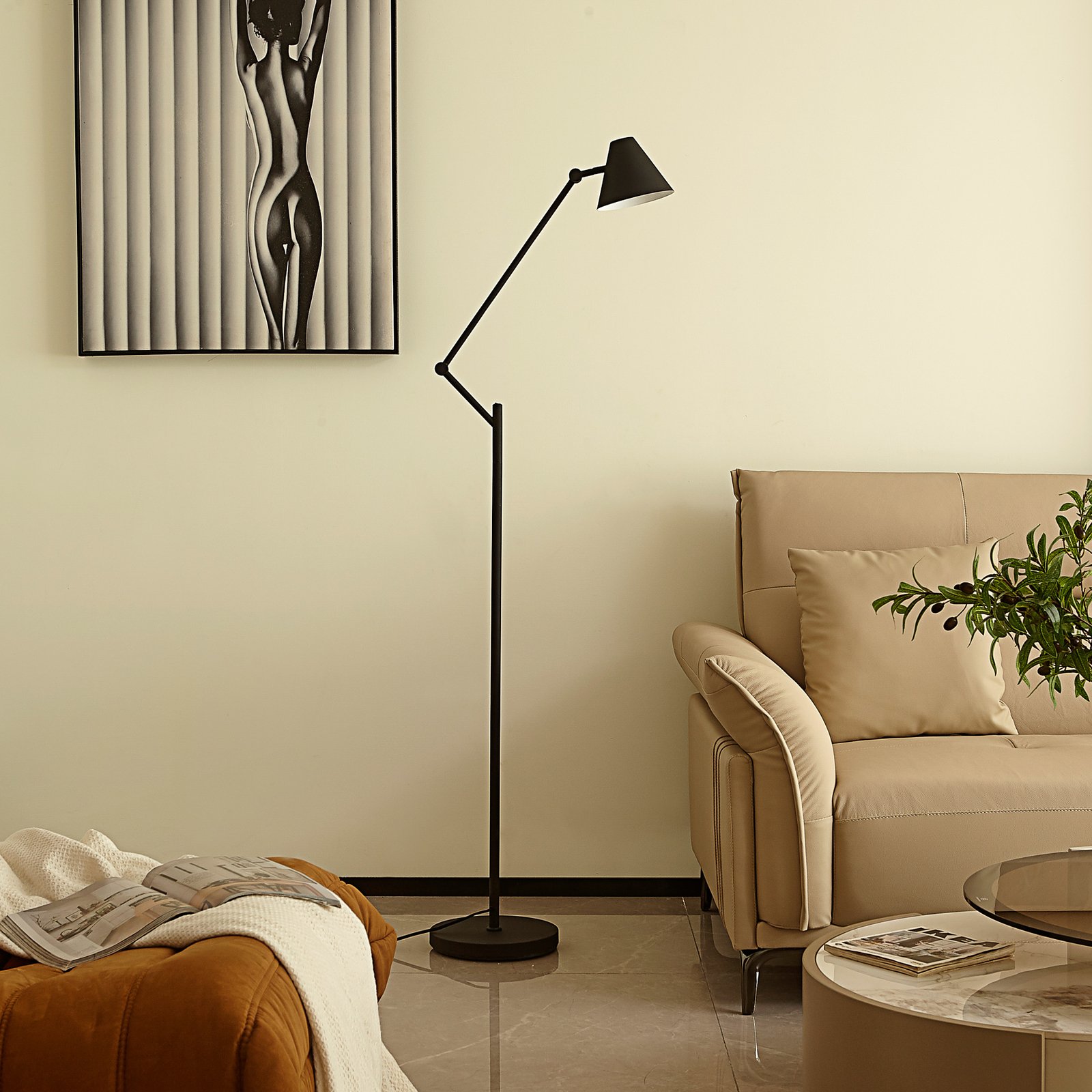 Phina Floor Lamp Black - Lucande