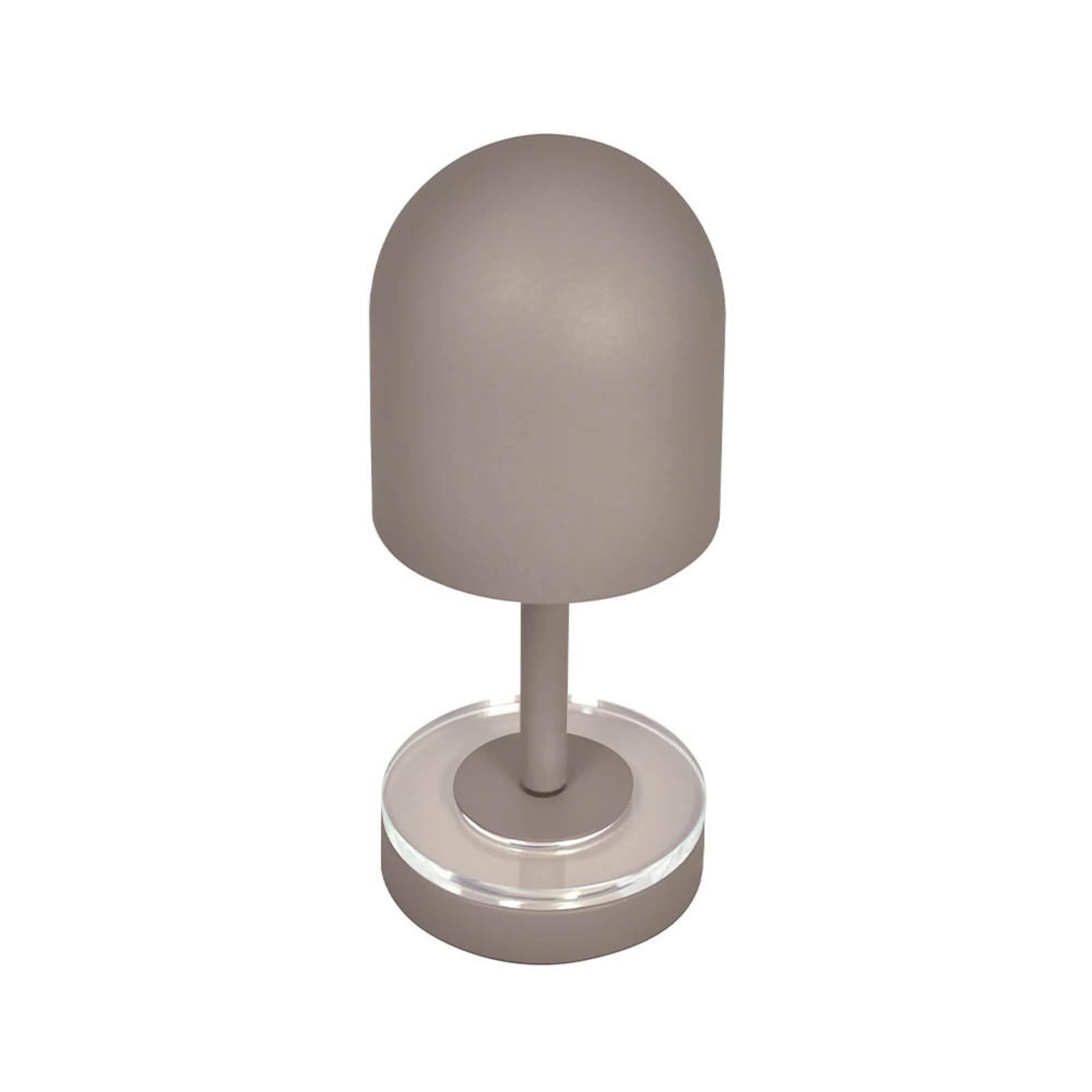 AYTM Akkuleuchte Luceo, taupe, Metall, 24 cm, dimmbar, IP44
